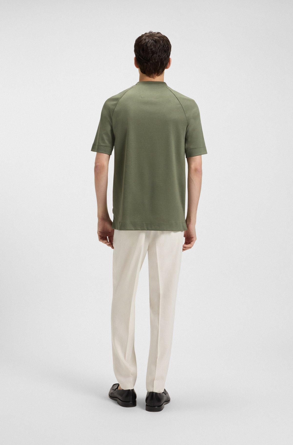 Regular-fit T-shirt in mercerized stretch fabric Product Image