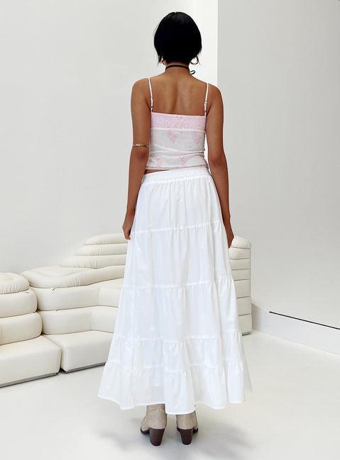 Garden Party Maxi Skirt White Product Image