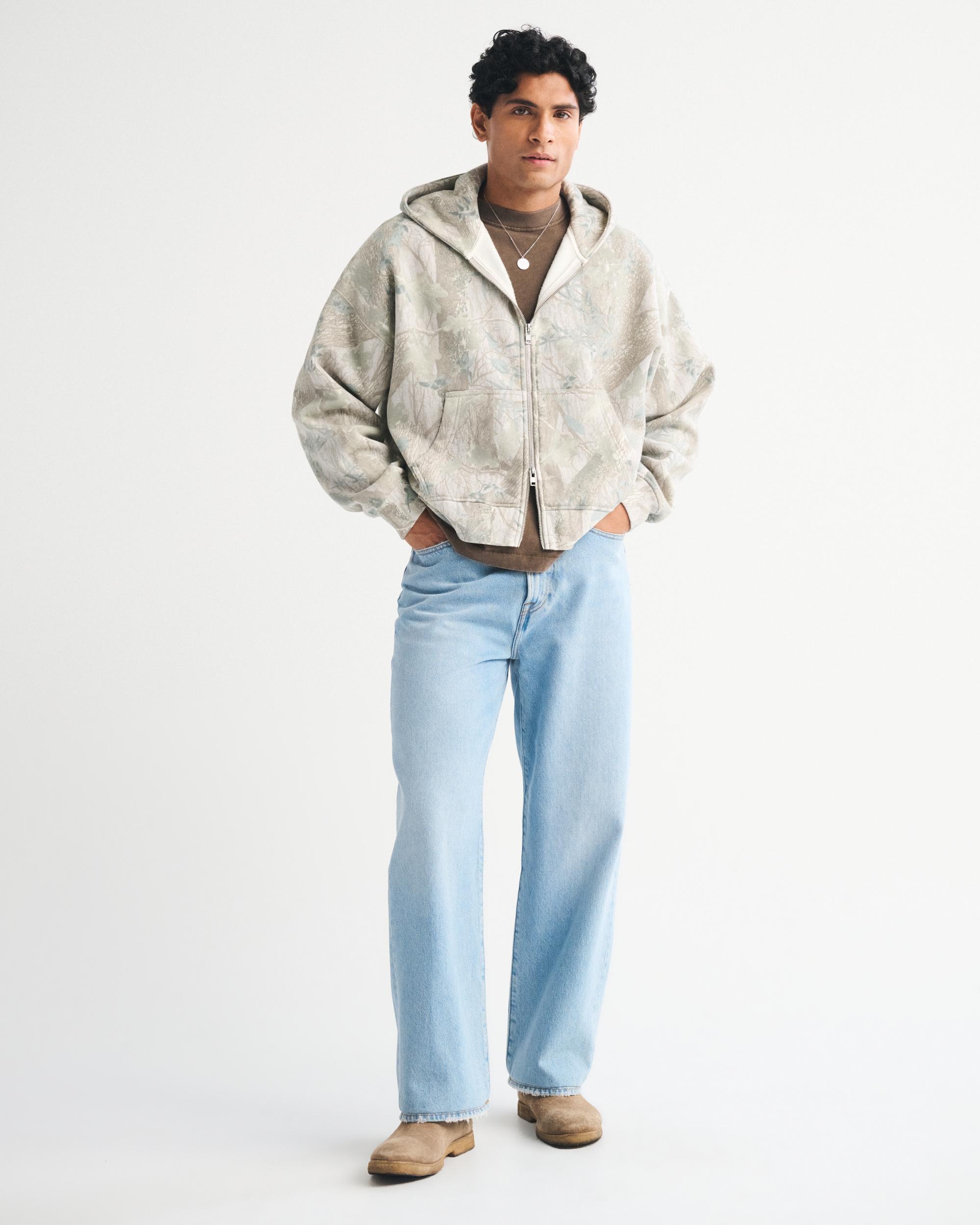 Cropped Essential Full-Zip Hoodie Product Image