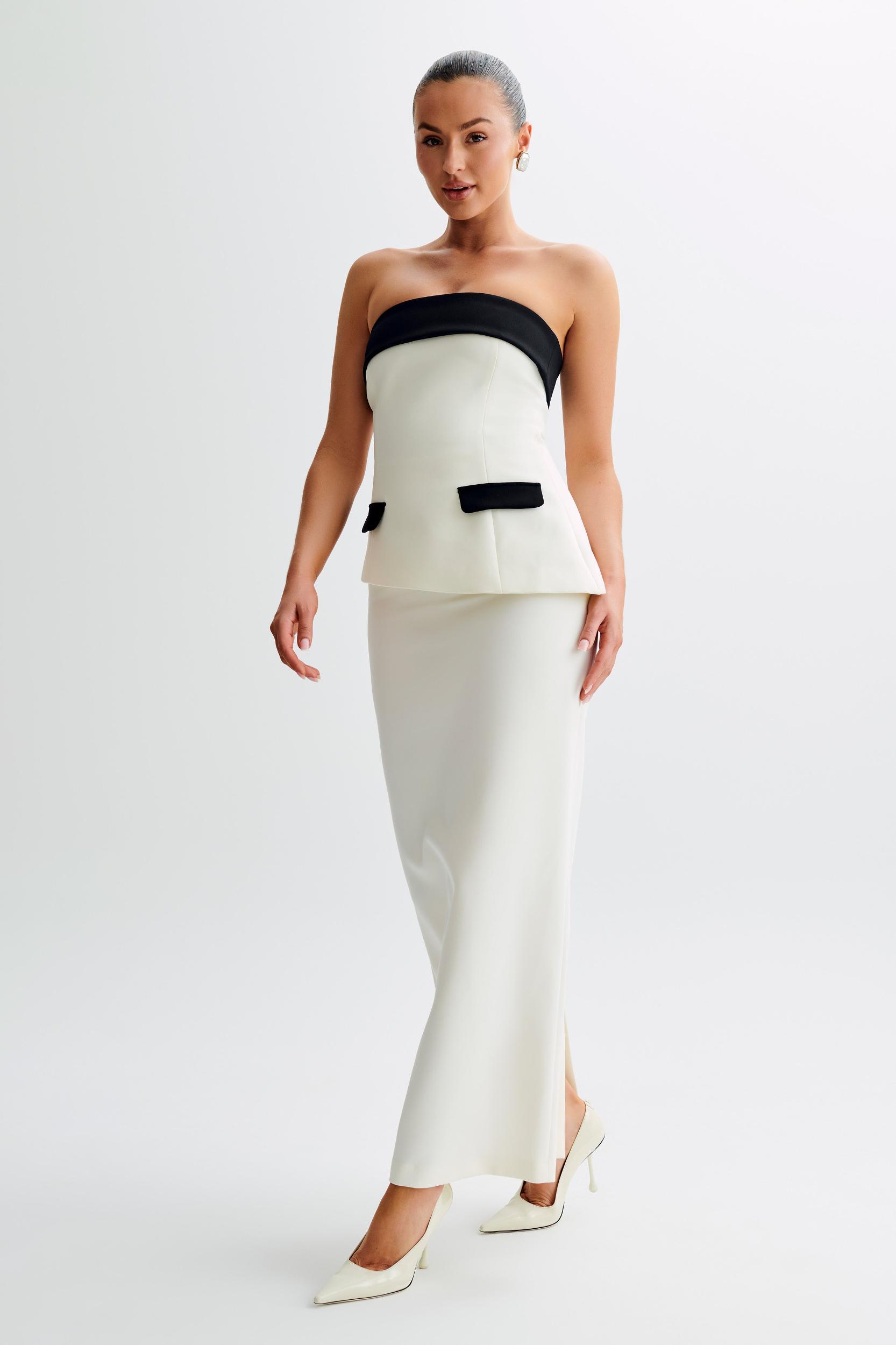 Micah Suiting Maxi Skirt - White Product Image