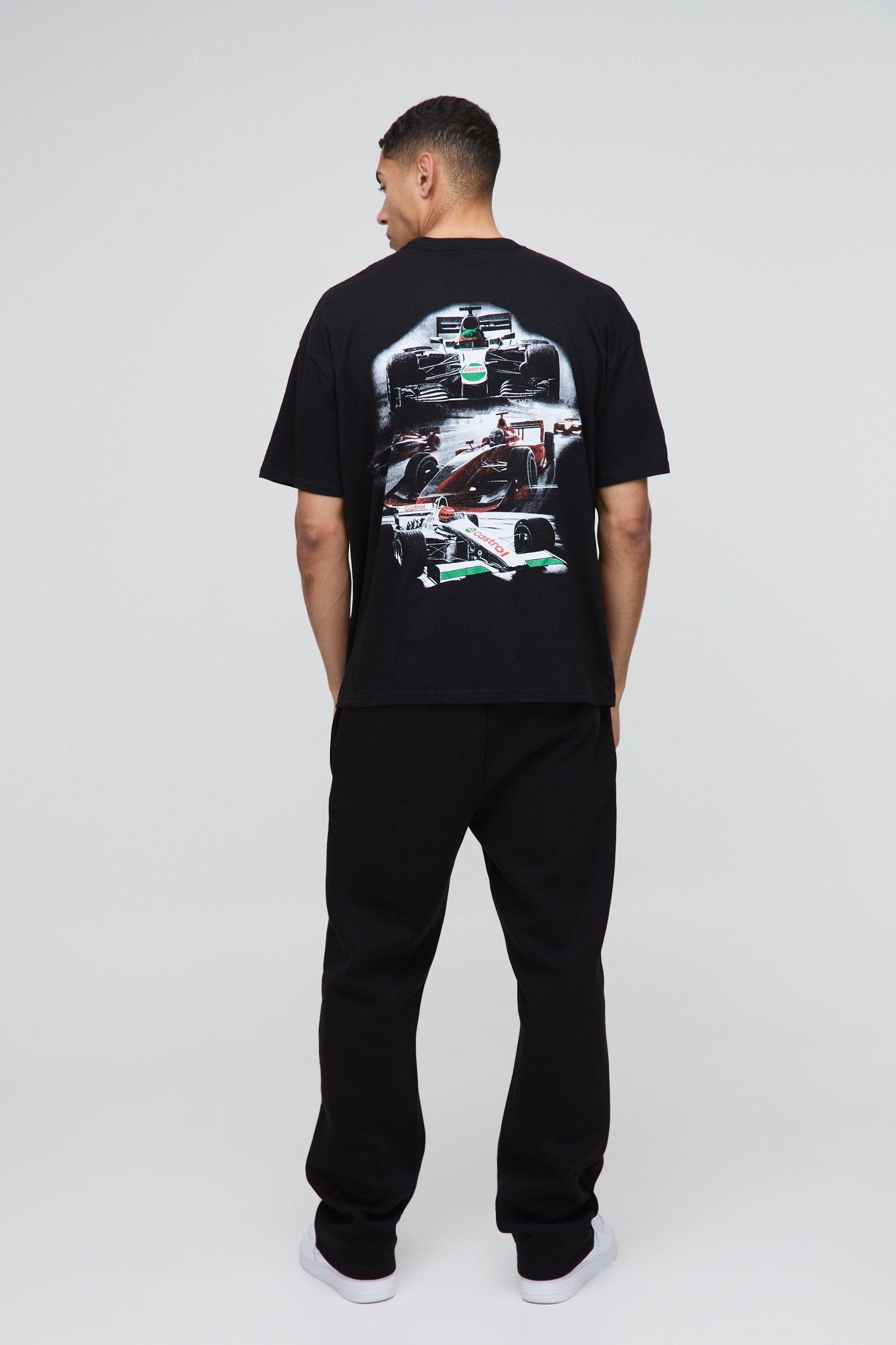 Oversized Castrol Racing License Print T-Shirt | boohooMAN USA Product Image
