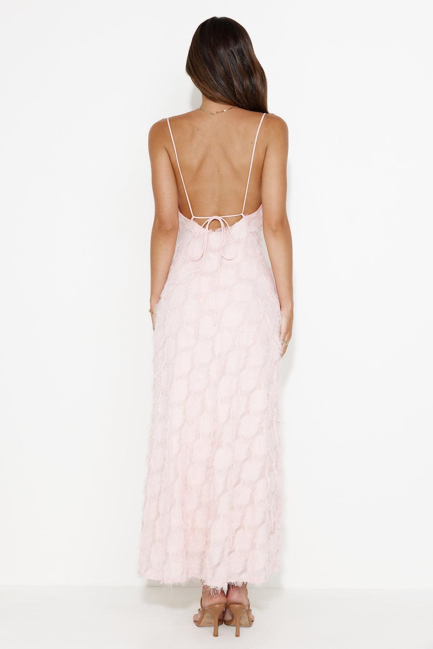 Never Unnoticed Cowl Neck Midi Dress Pink Product Image