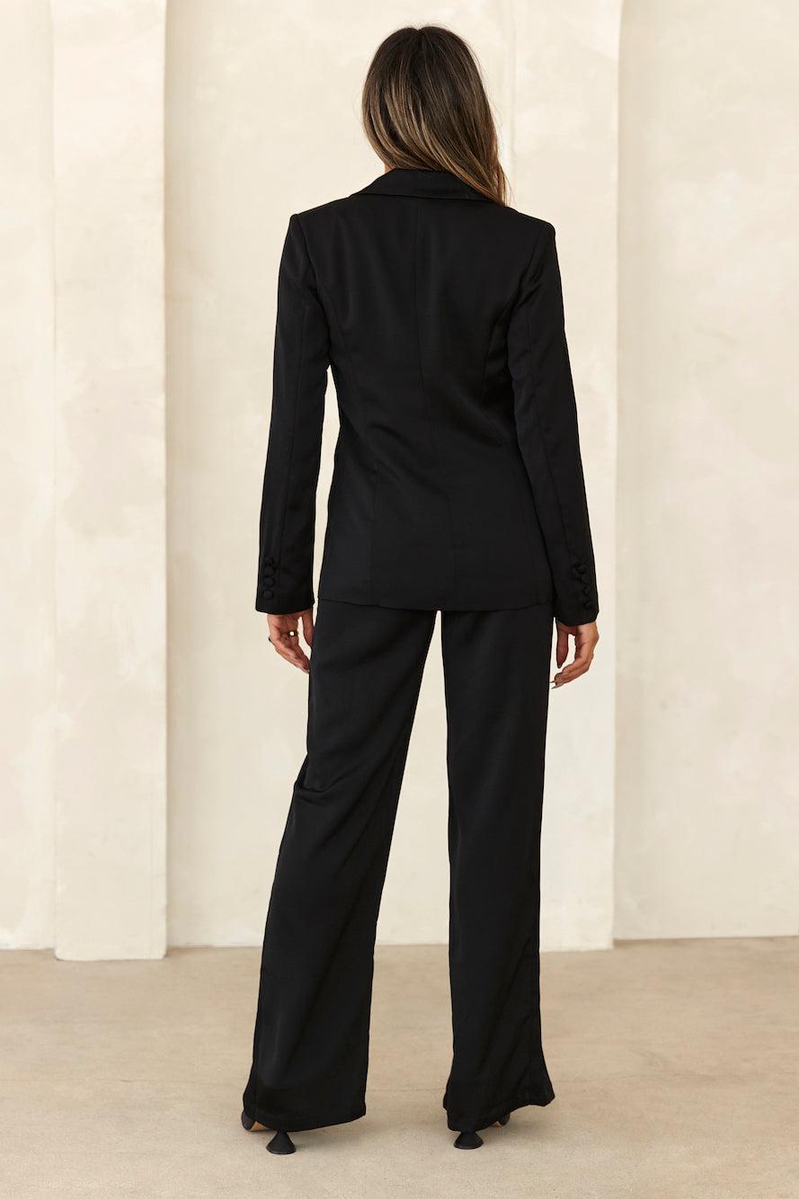 À La Mode Satin Pants Black Product Image