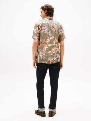 Regular Fit Banana Leaf Print Camp Shirt Product Image