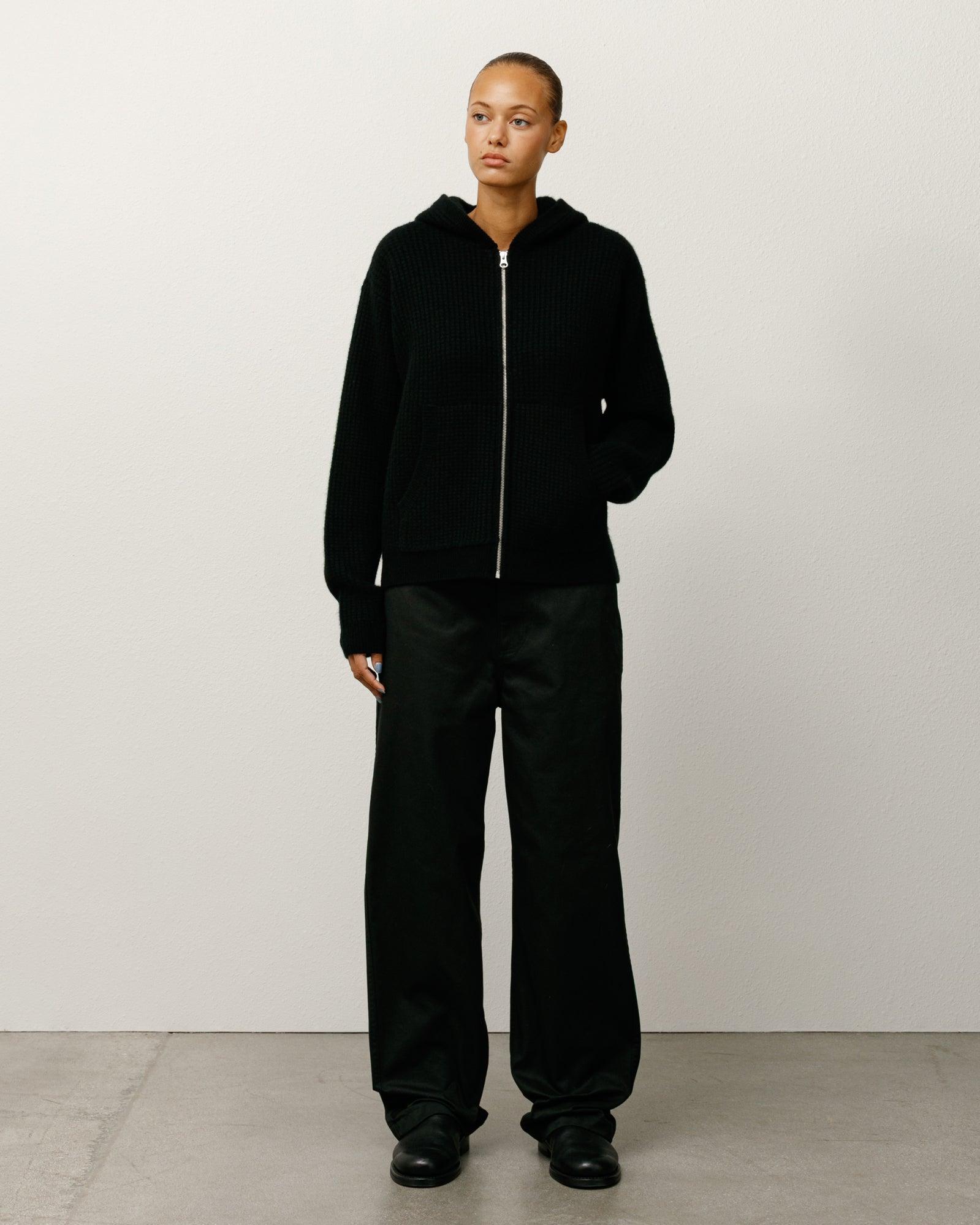 WAFFLE CASHMERE ZIP HOOD SWEATER Male Product Image