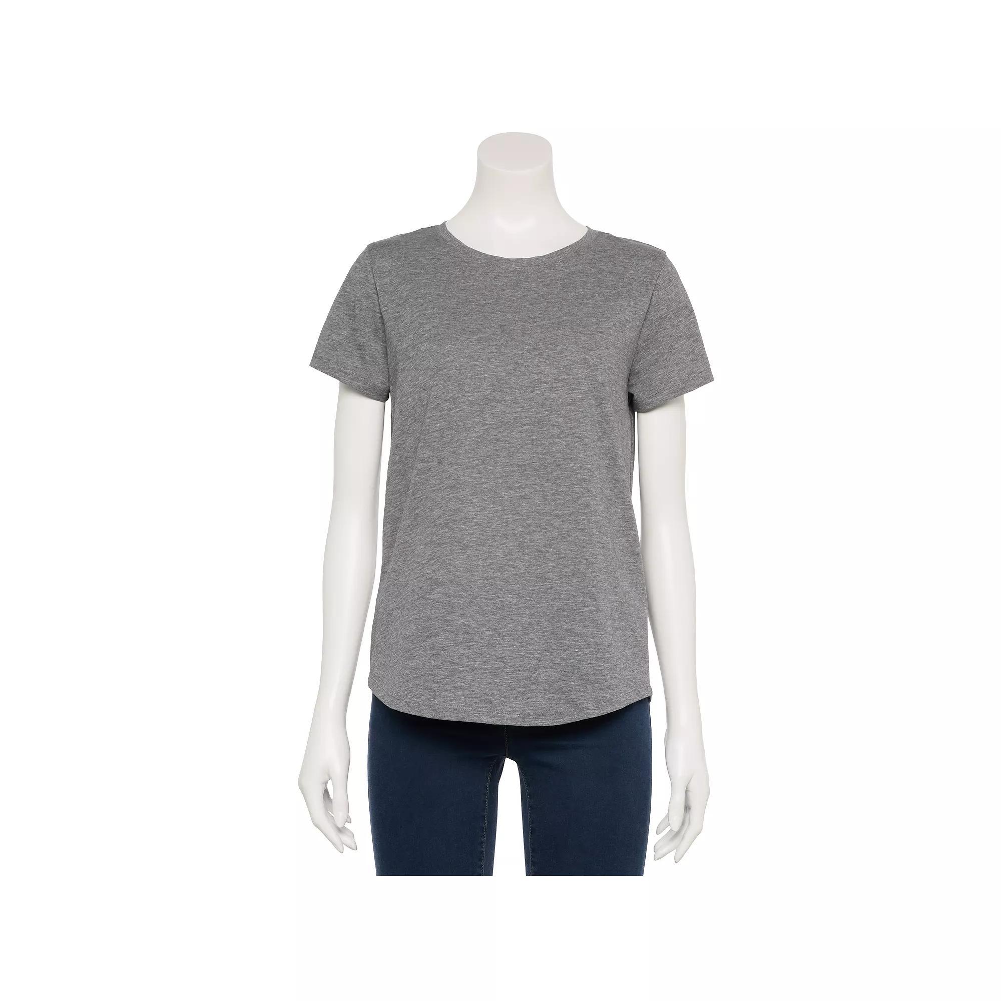 Women's Sonoma Goods For Life® Short-Sleeve Crew Tee, Size: XL, Sd Pitch Black Product Image