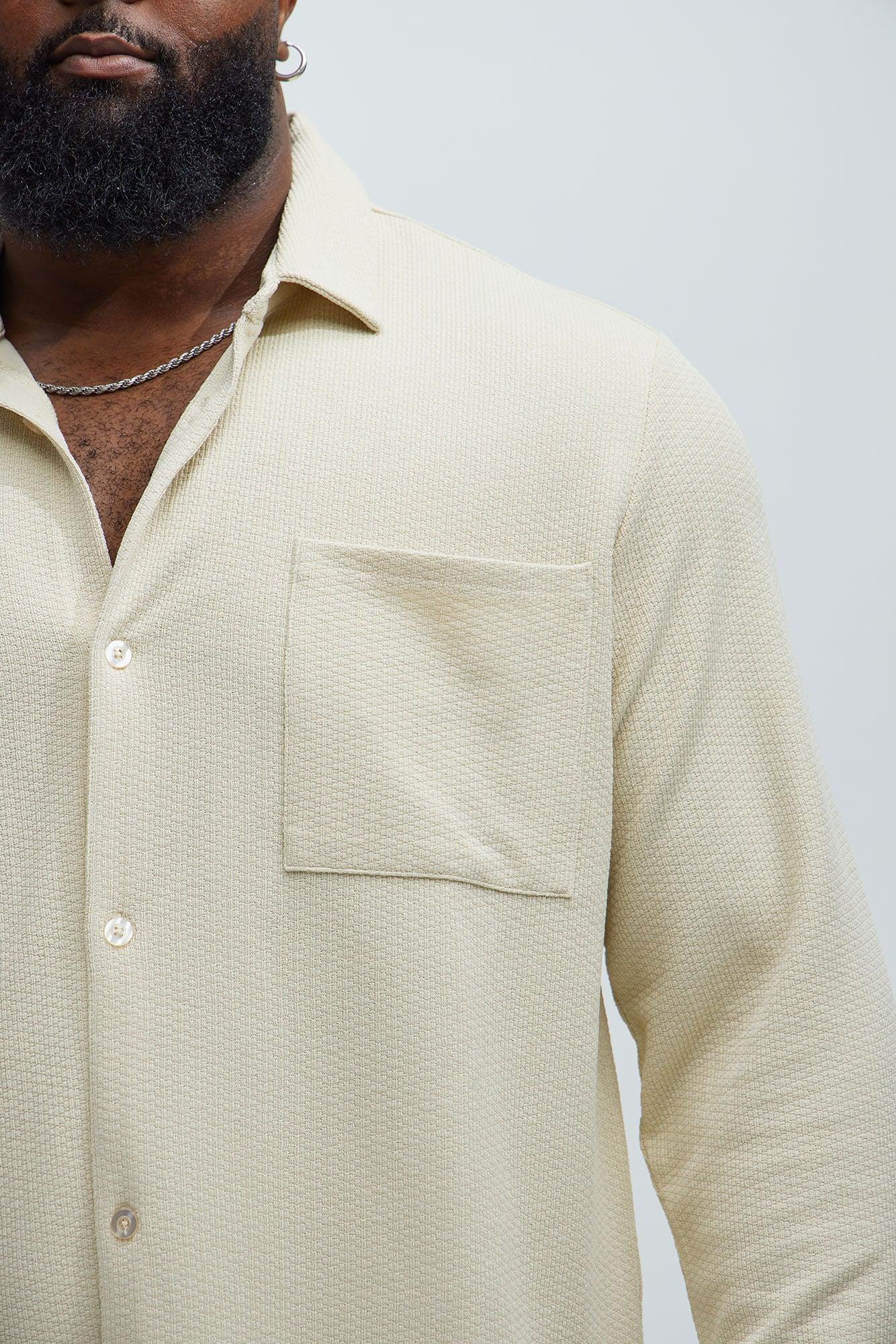 Capstan Textured Button Up Shirt - Cream Product Image