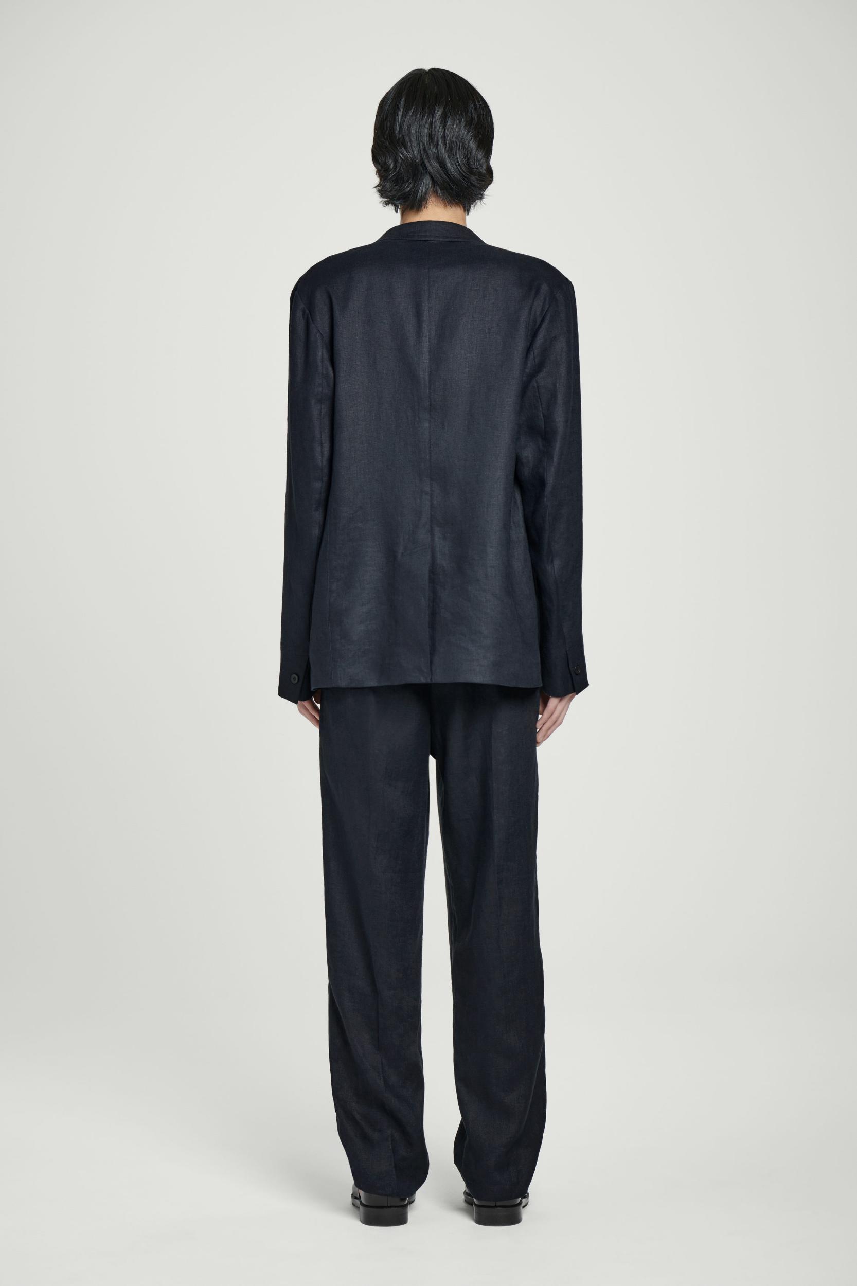 RELAXED LINEN TAPERED PANTS Product Image