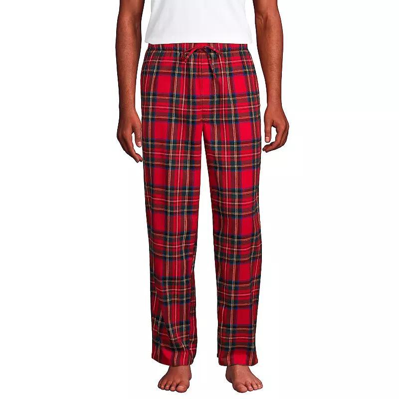 Men's Lands' End Flannel Pajama Sleep Pants, Size: Large, Deep  Blue Product Image