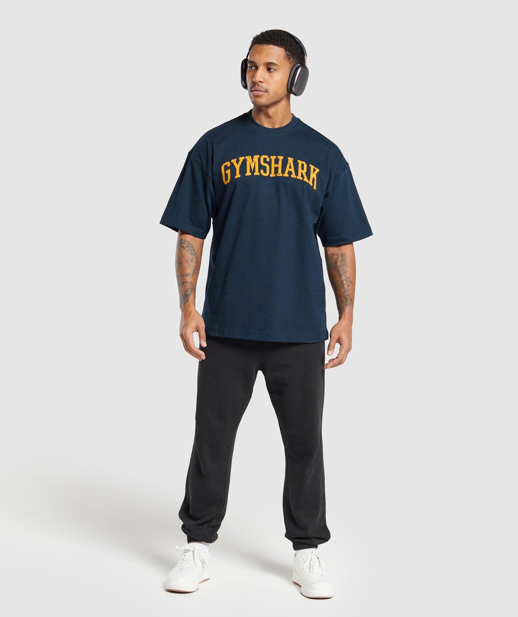 Gymshark Collegiate T-Shirt - Navy Male Product Image