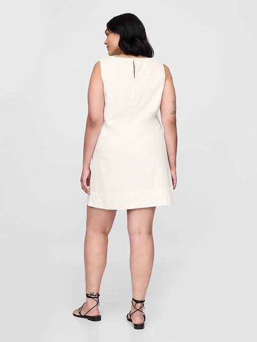 Linen-Blend Mini Shift Dress Product Image
