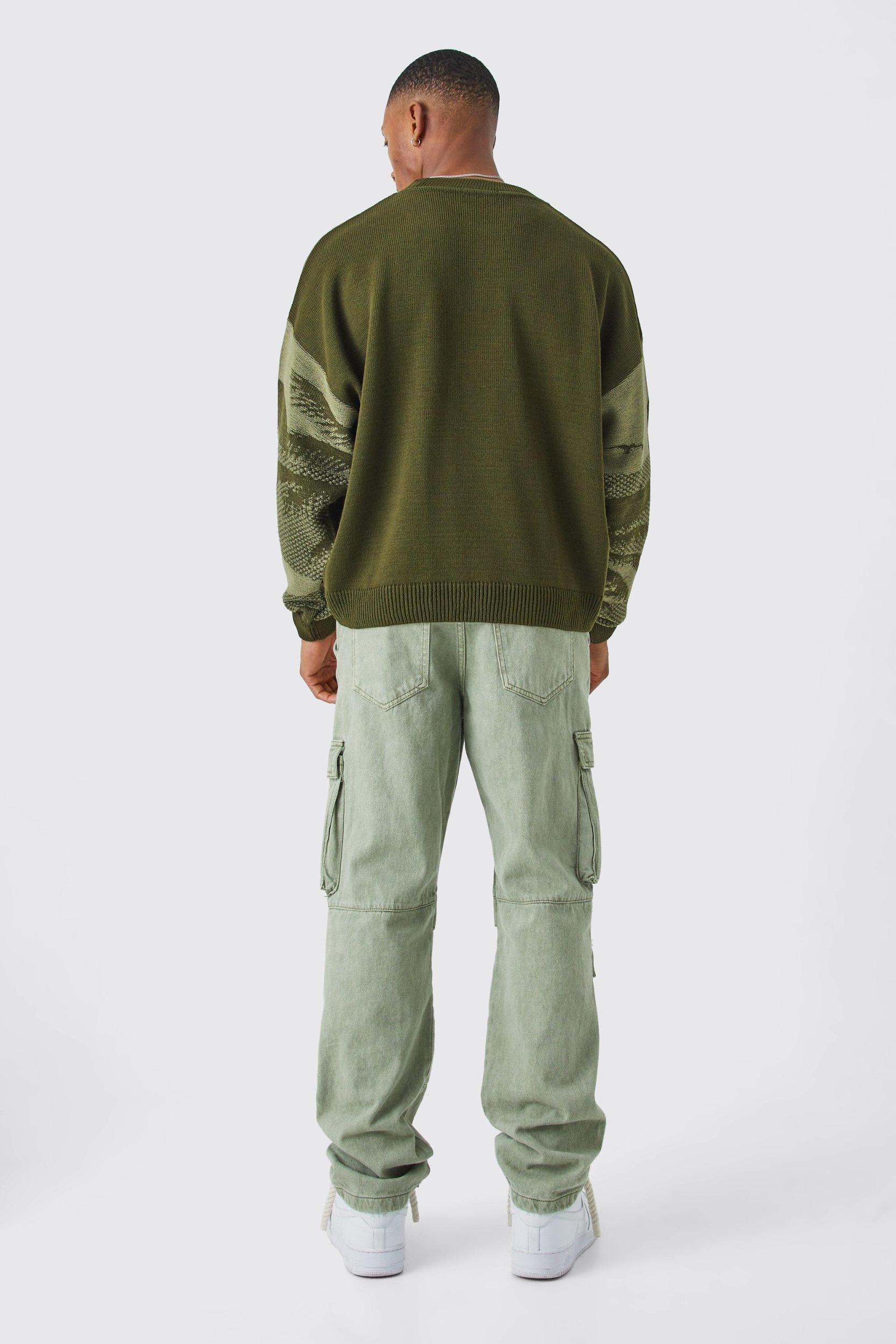 Oversized Boxy Drop Shoulder Graphic Sweater | boohooMAN USA Product Image