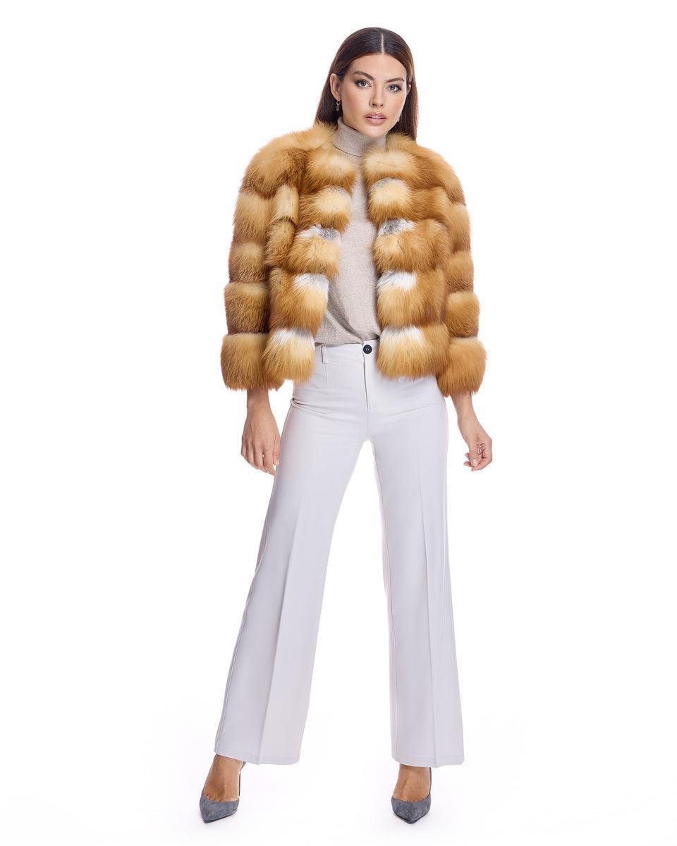 Collarless Fox Jacket Product Image
