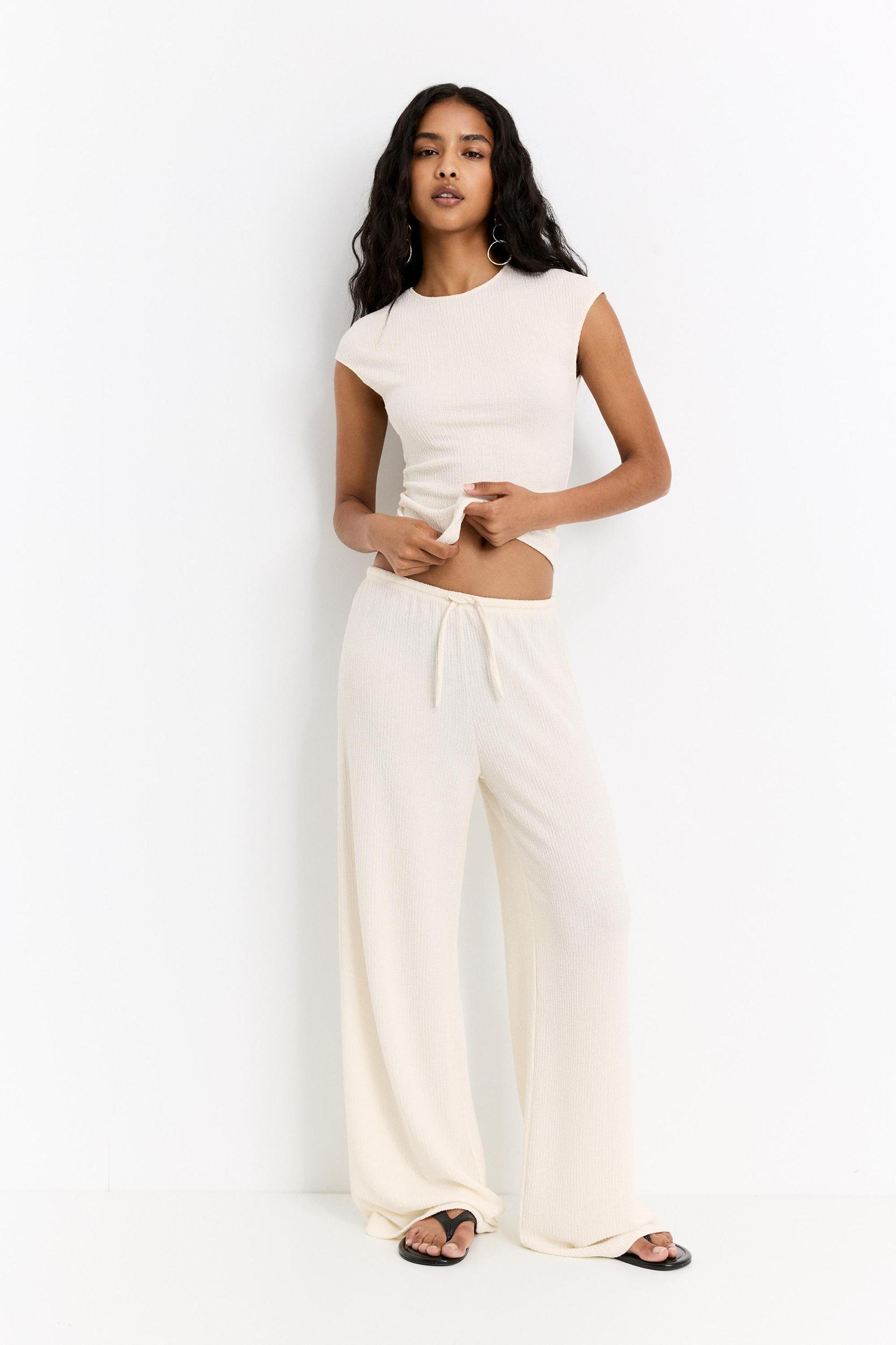 Wide-leg crepe pants Product Image