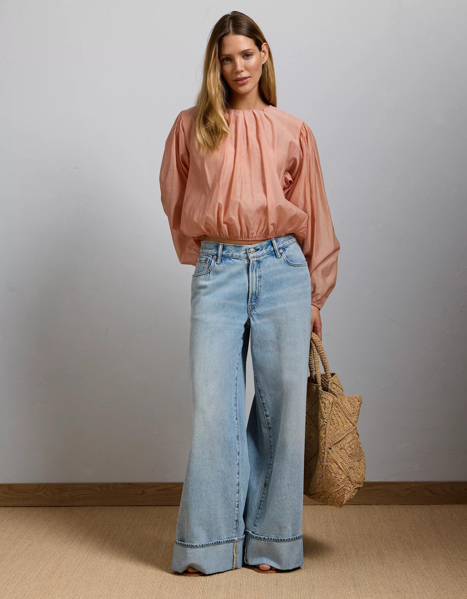 AE77 Premium Bubble Blouse Product Image