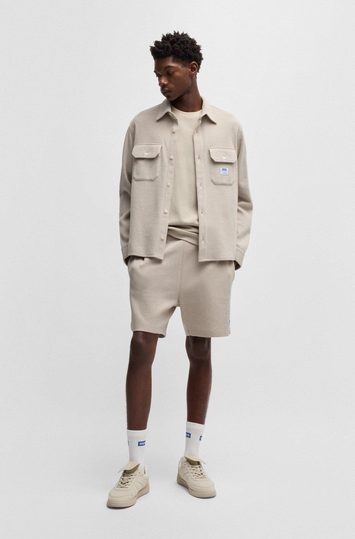 Oversize-fit shirt in structured cotton Product Image