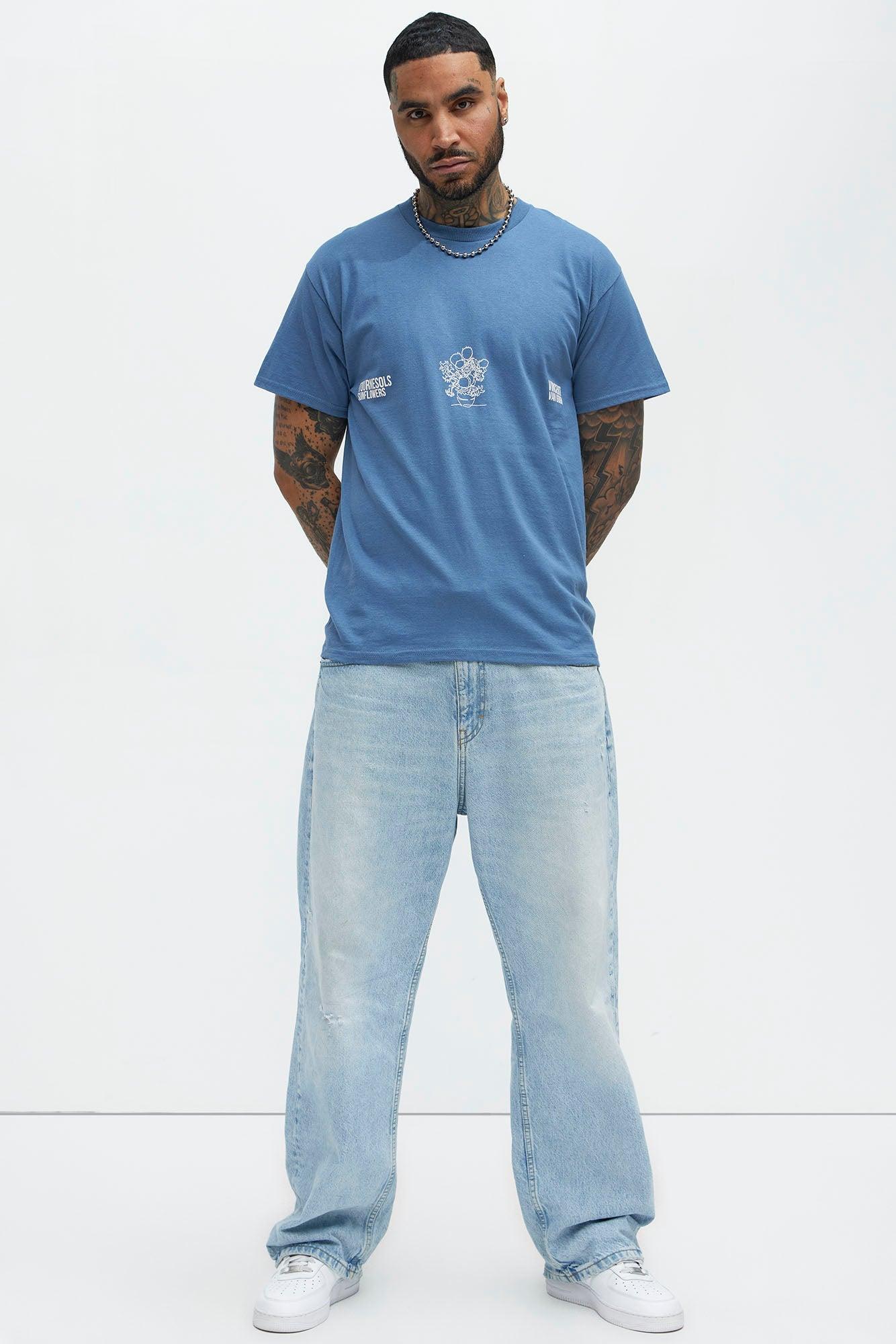 Vincent Van Gogh Flower Pot Short Sleeve Tee - Blue Product Image