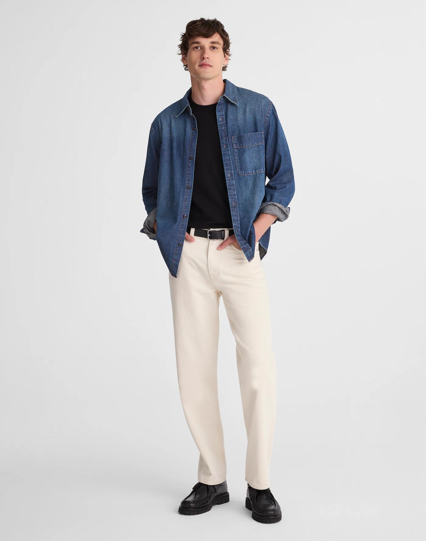 Denim Button-Up Shirt in Chambers Wash Product Image