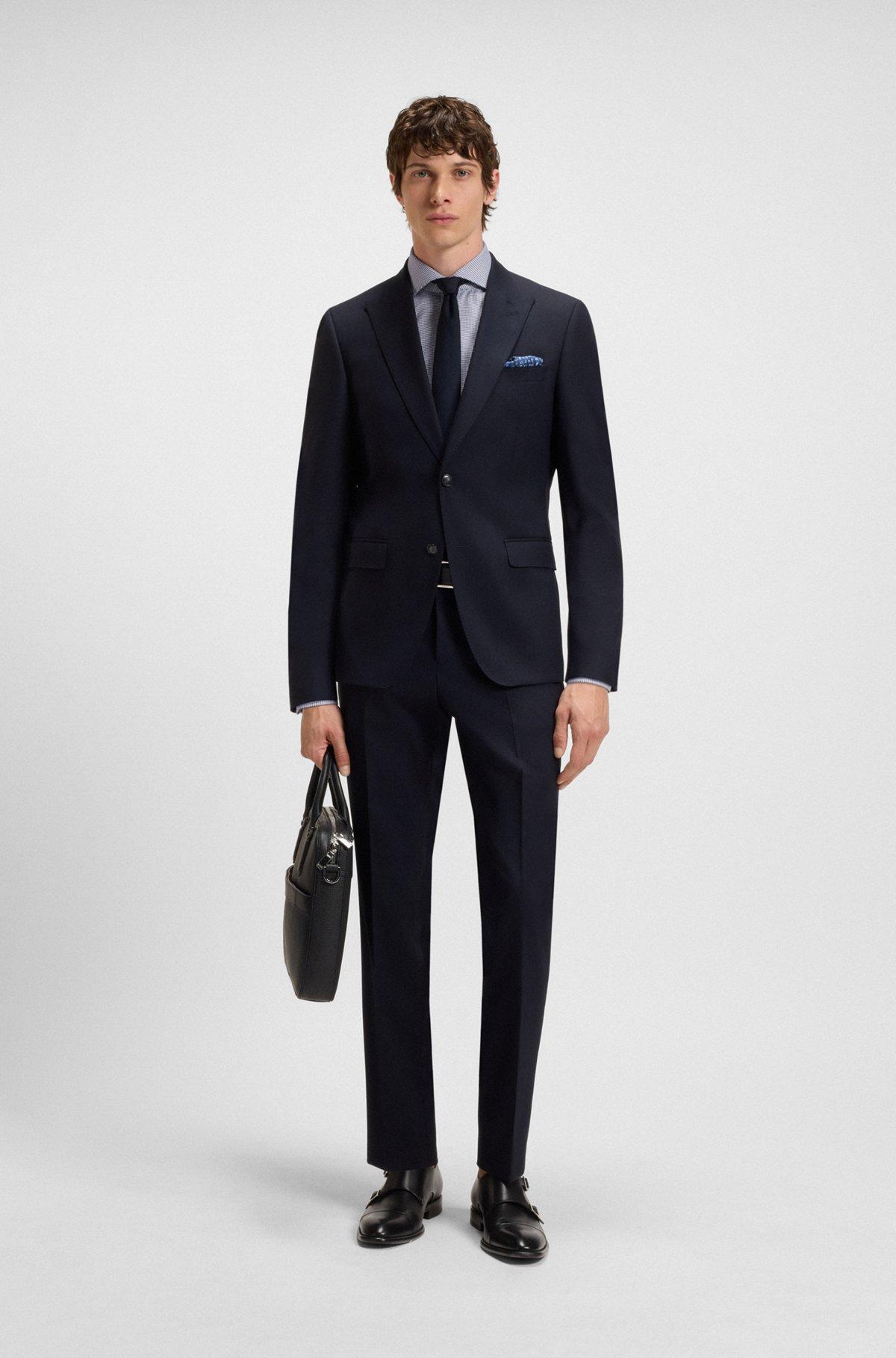 Slim-fit shirt in structured cotton Product Image