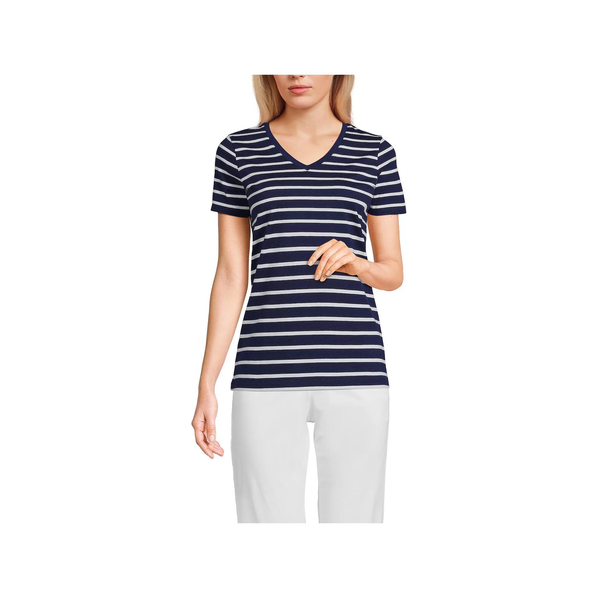 Women's Lands' End Relaxed-Fit Supima Cotton V-Neck Tee,  Product Image