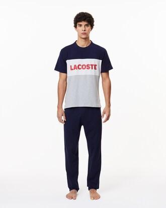 Long Colour-Block Cotton Pyjama Set Product Image