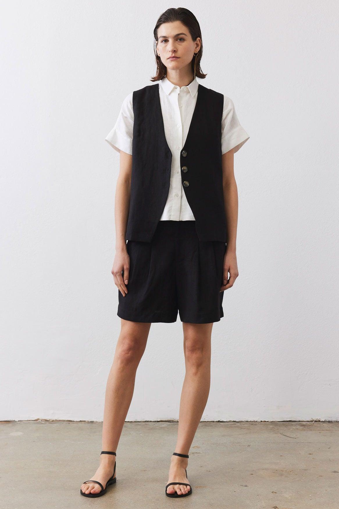 The Linen Button Vest Product Image