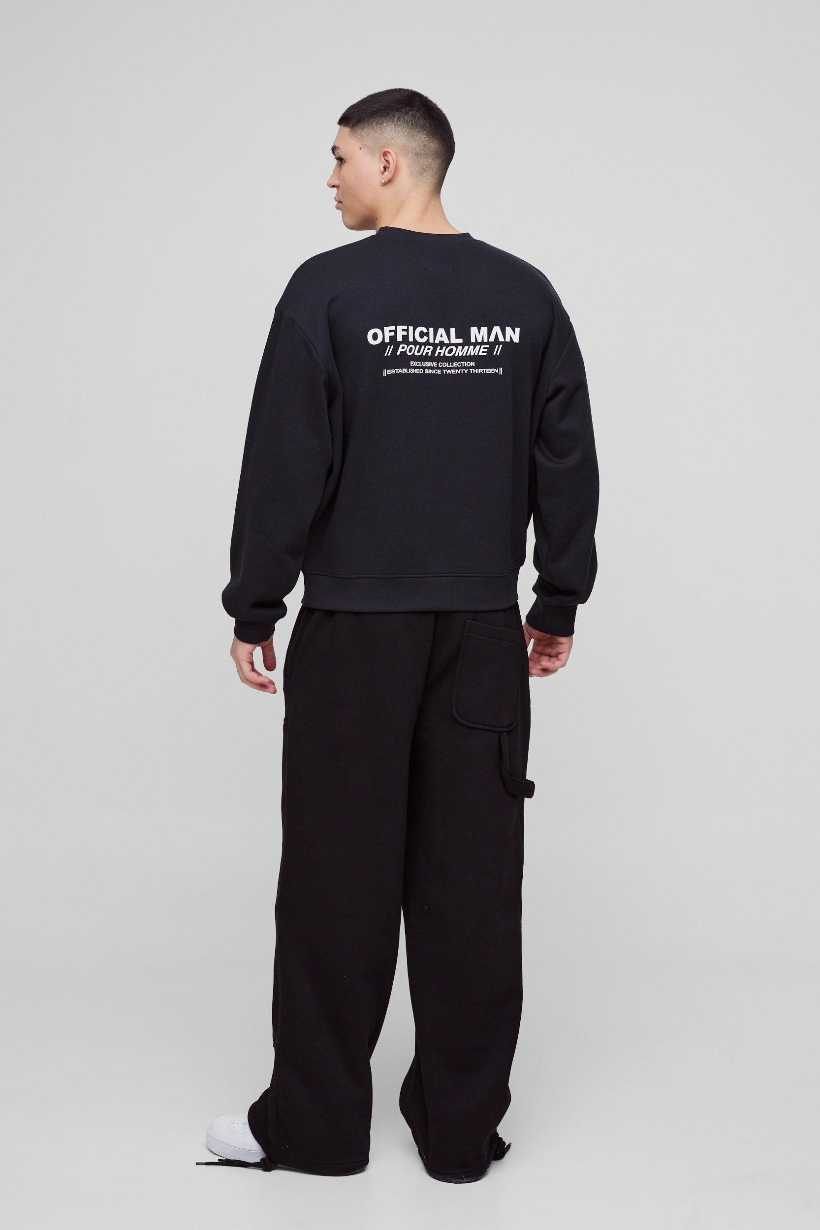 Oversized Boxy Multi Branded Print Sweatshirt | boohooMAN USA Product Image