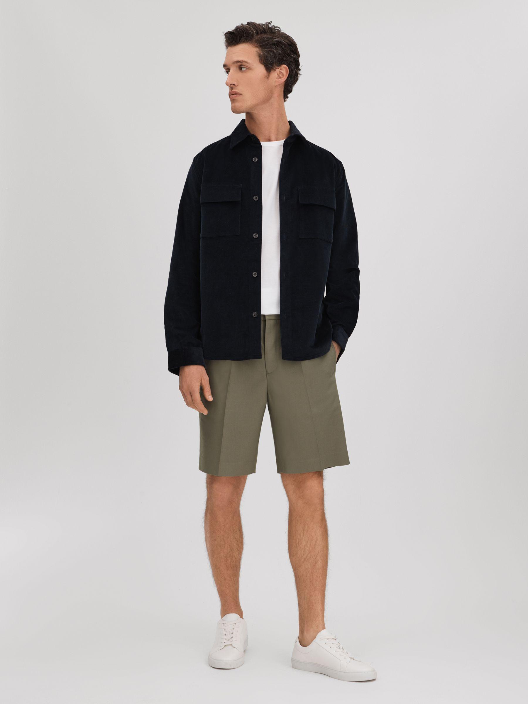 Relaxed Drawstring Shorts in Sage Product Image