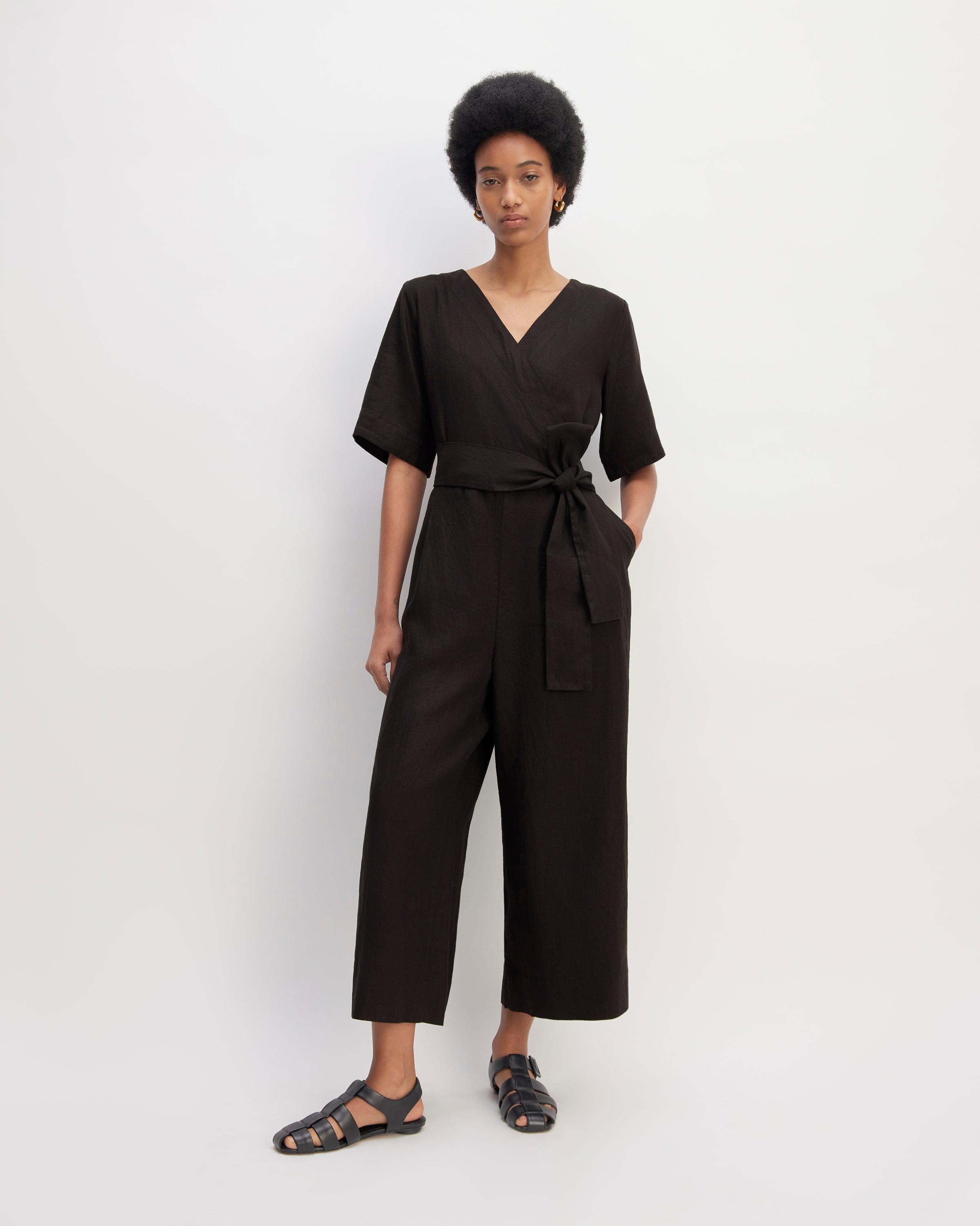 The Wrap Jumpsuit in Linen Product Image