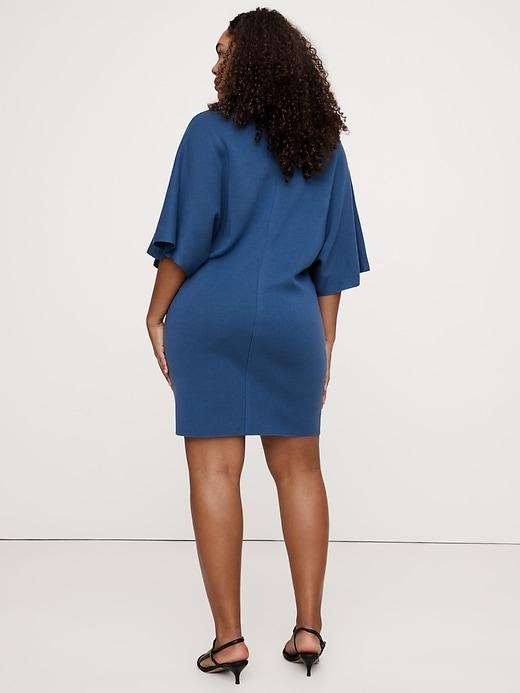 Merino Flutter-Sleeve Mini Sweater Dress Product Image