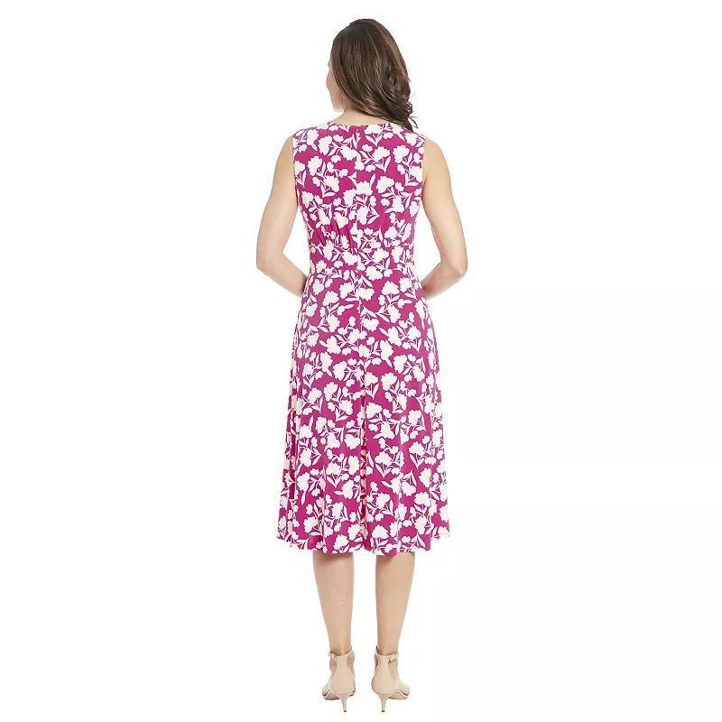 Womens London Times Floral Inset Waist Midi Dress Product Image