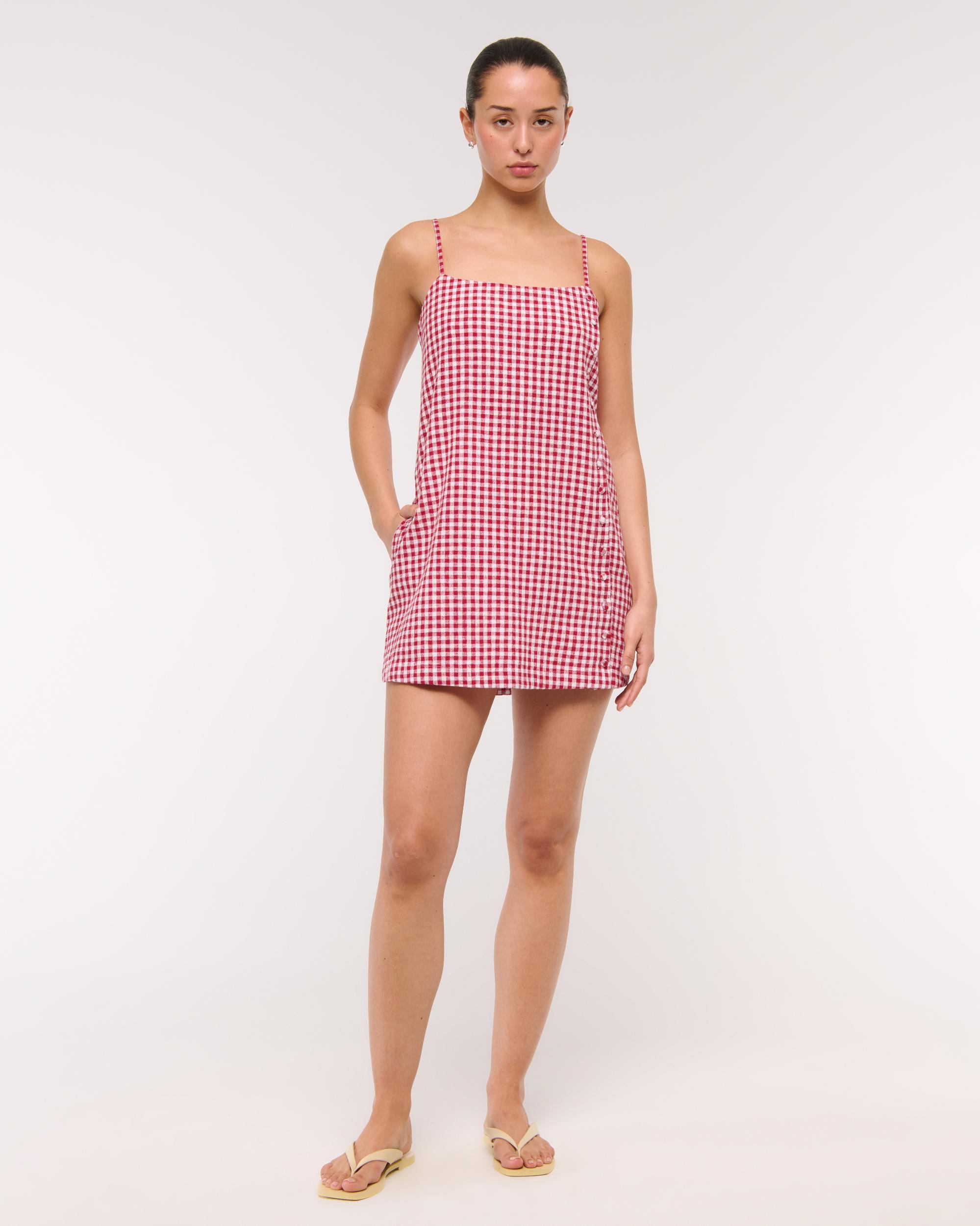 Linen-Blend Button Skort Product Image