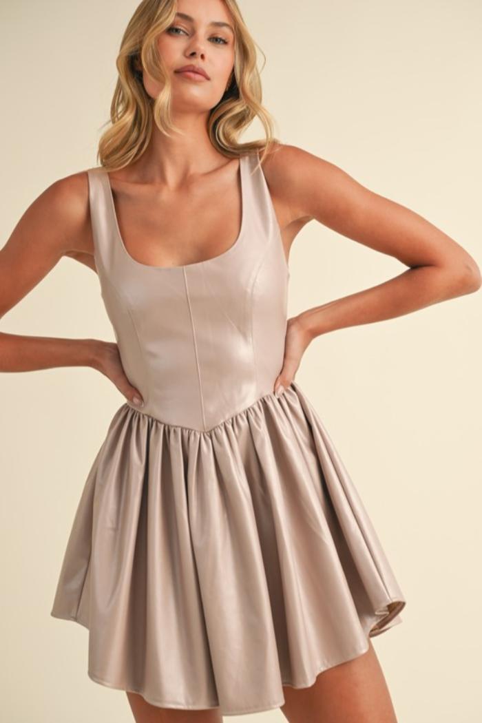 Metallic Flare Mini Dress Product Image