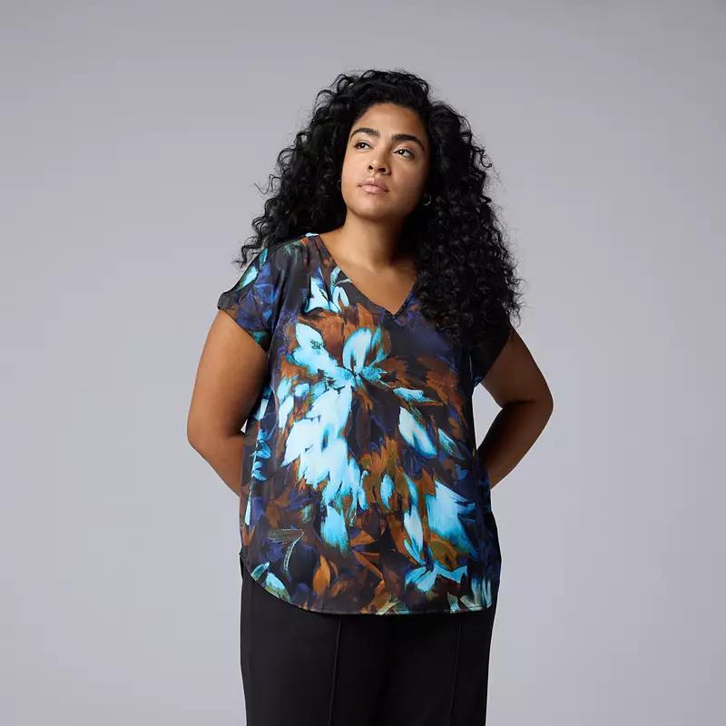 Plus Size Simply Vera Vera Wang Dolman Popover Top, Womens Product Image