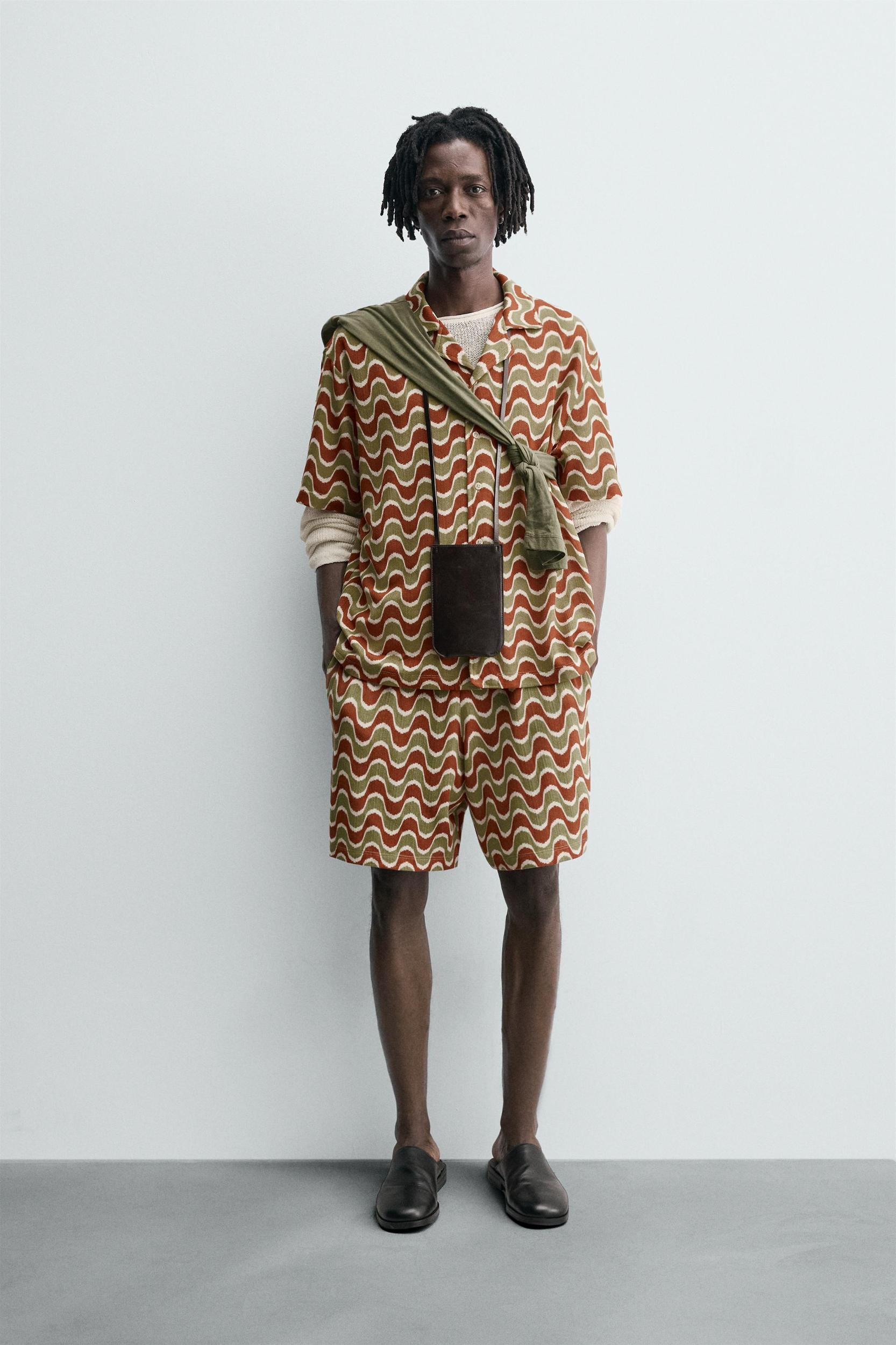 GEOMETRIC JACQUARD SHORTS Product Image