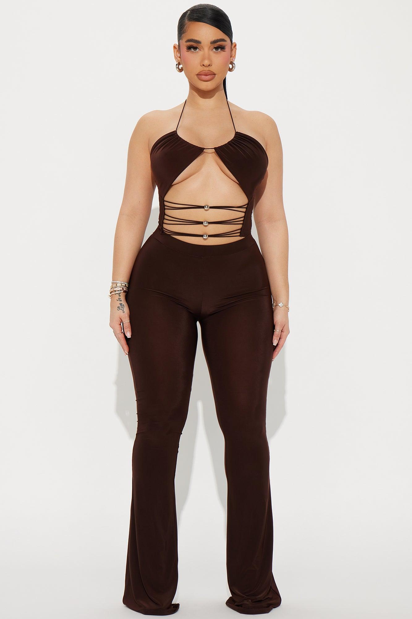 Sassy Mood Pant Set - Brown Product Image