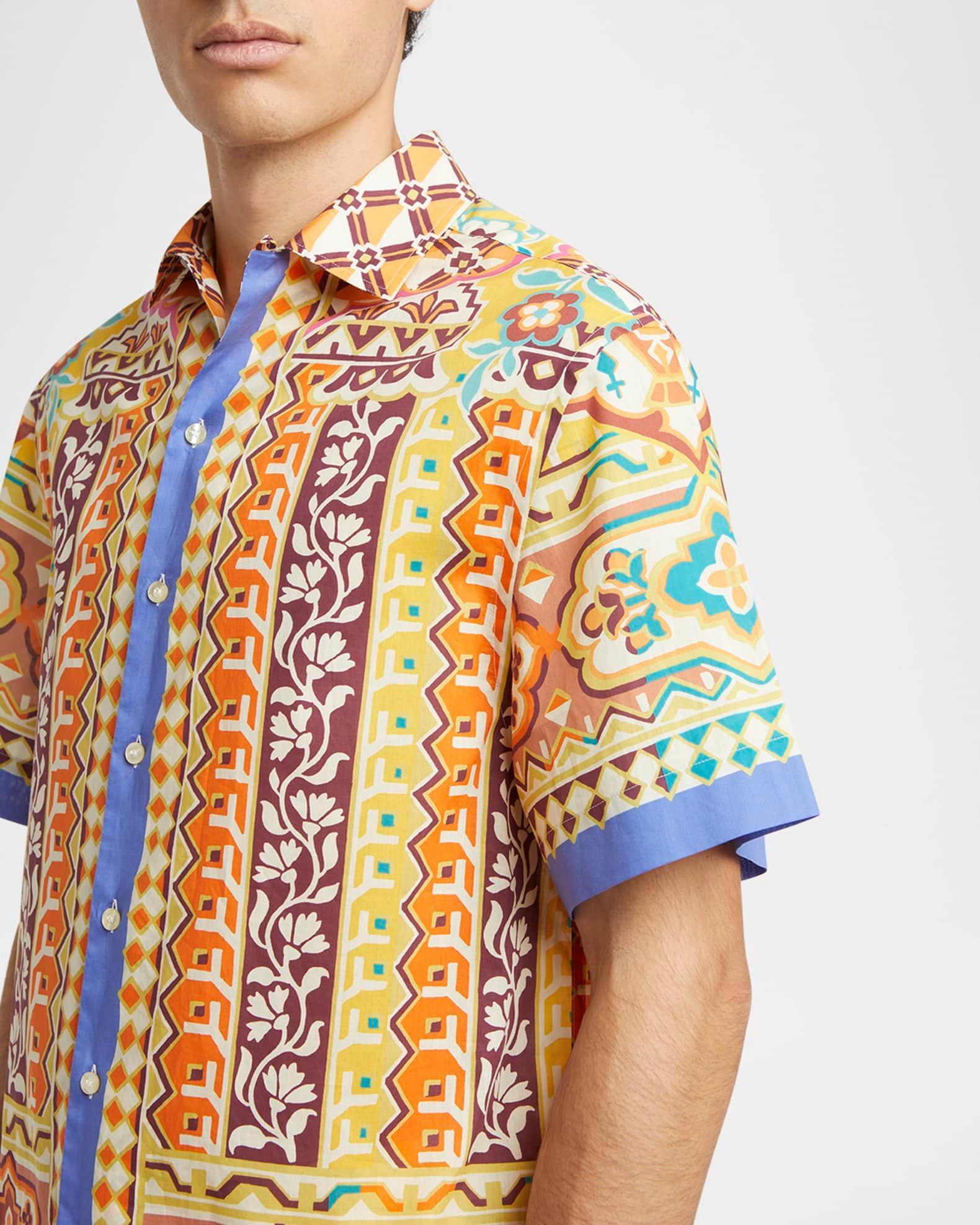Men's Ornate Floral Short-Sleeve Shirt Product Image