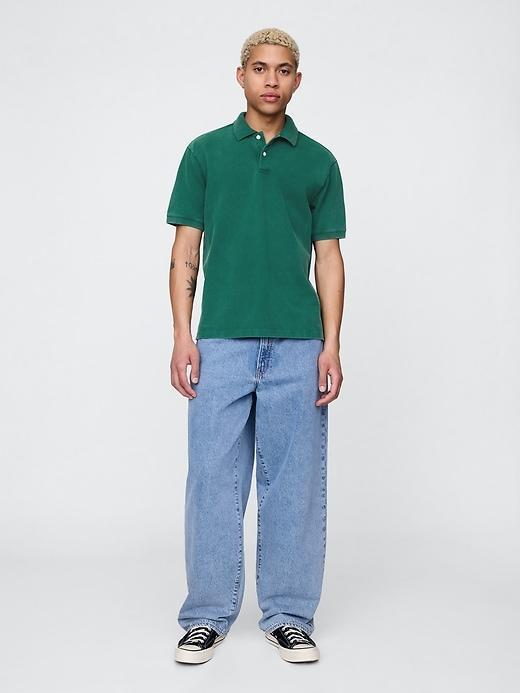 Relaxed Pique Polo Shirt Product Image