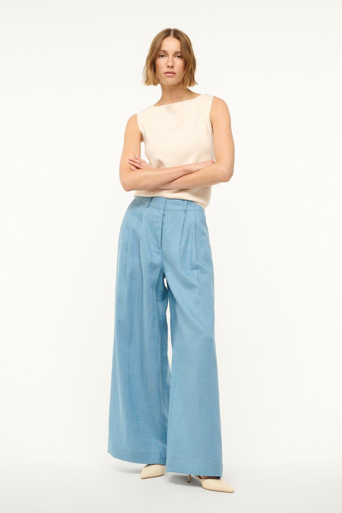 SASHA LINEN PANT | SLATE BLUE Product Image