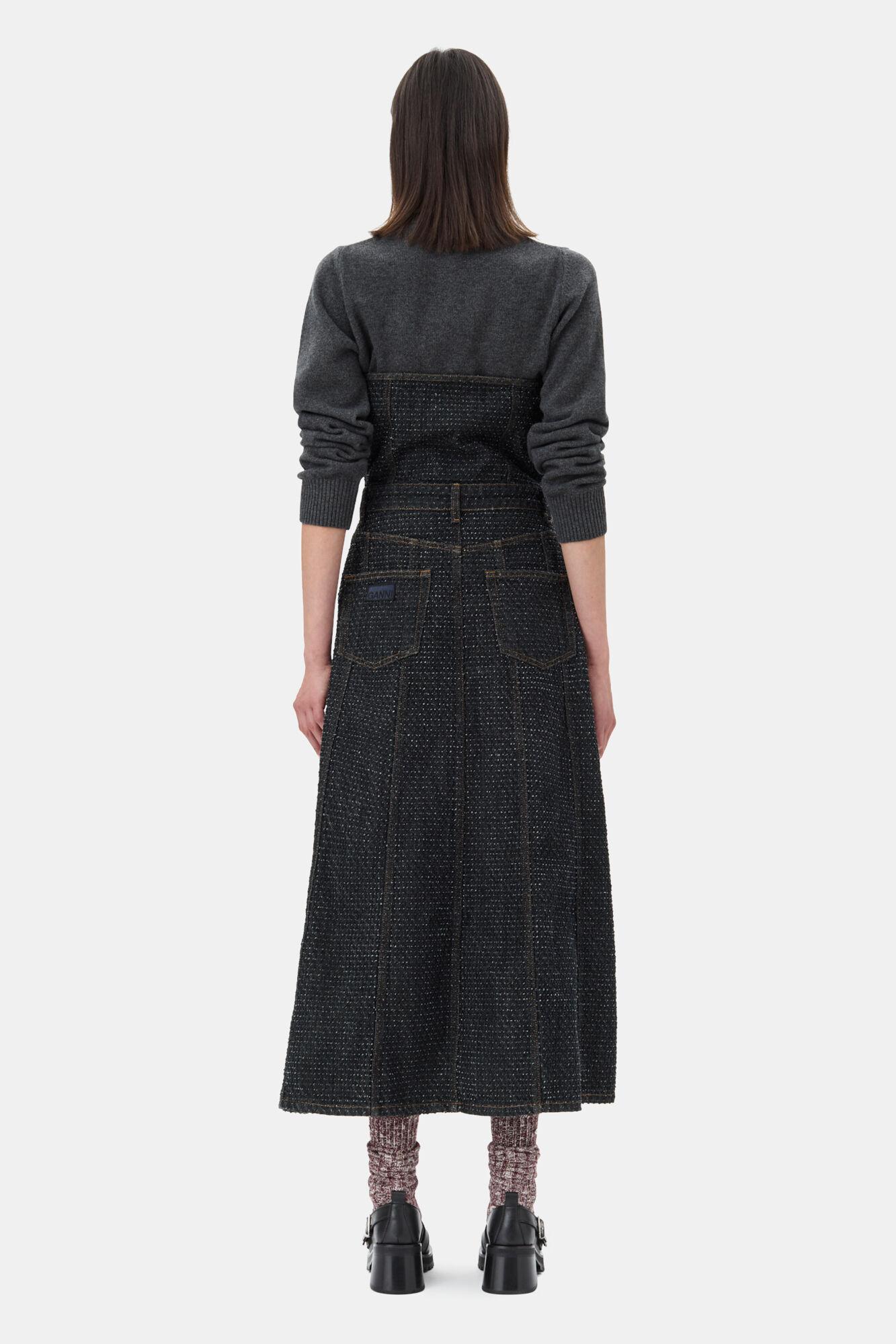 Black Textured Midi Dress Product Image