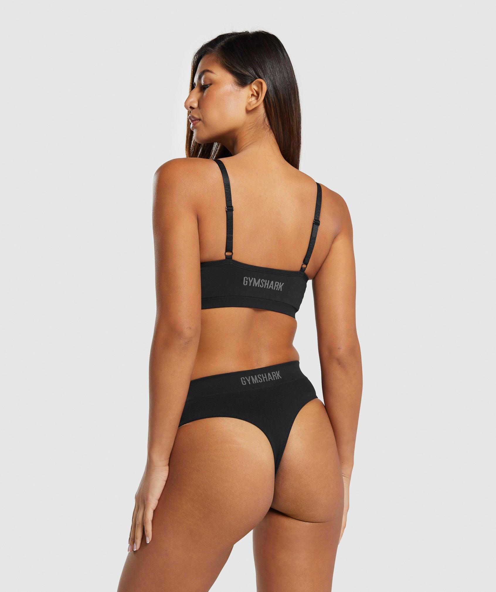 Gymshark Seamless High Waisted Thong - Black Female Product Image