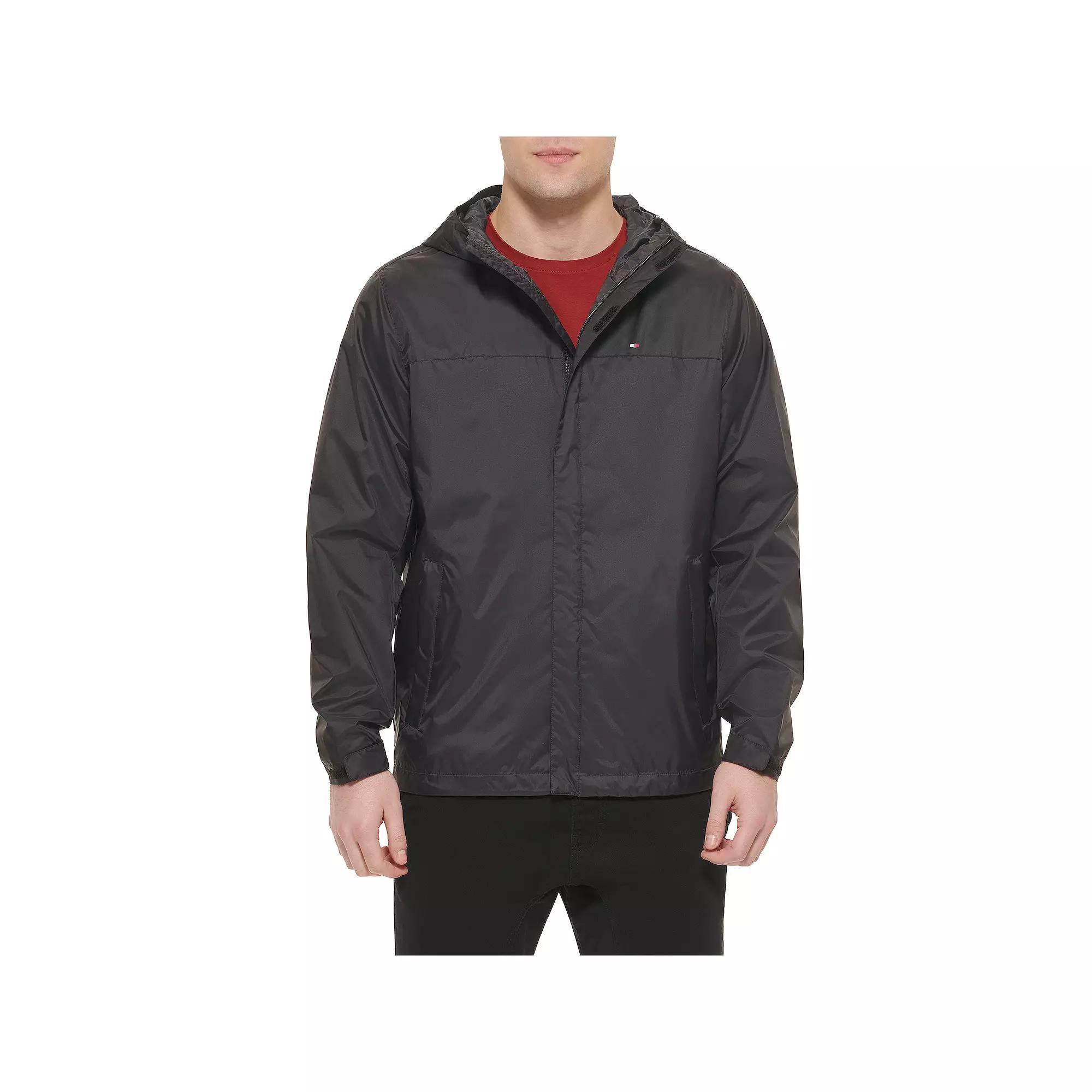 Big & Tall Tommy Hilfiger Hooded Rain Jacket, Men's,  Product Image