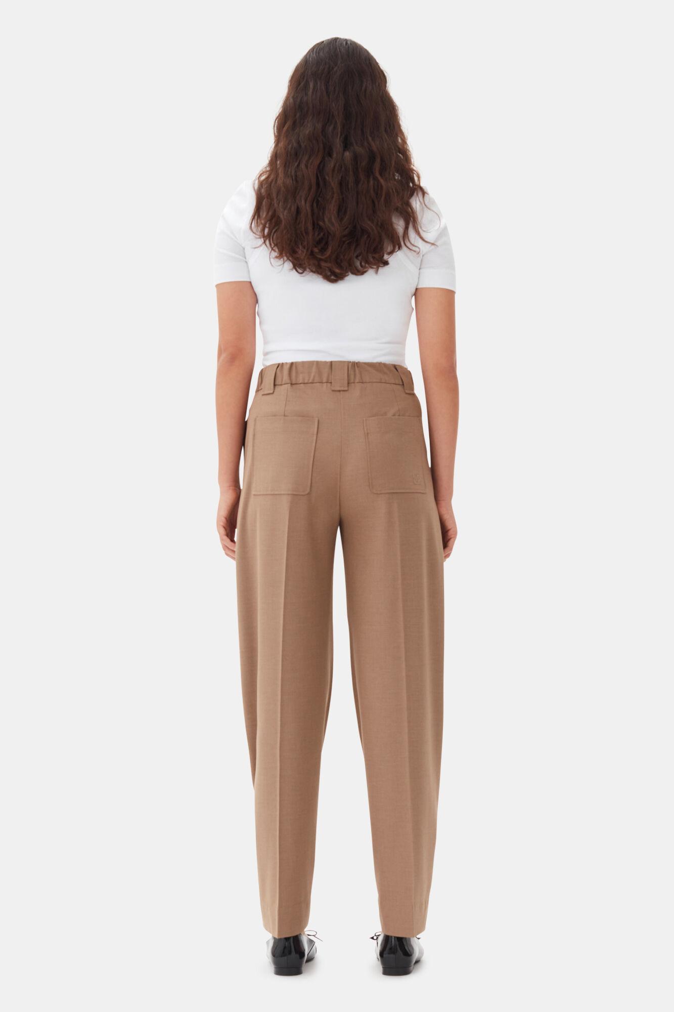 Brown Drapey Melange Pants Product Image