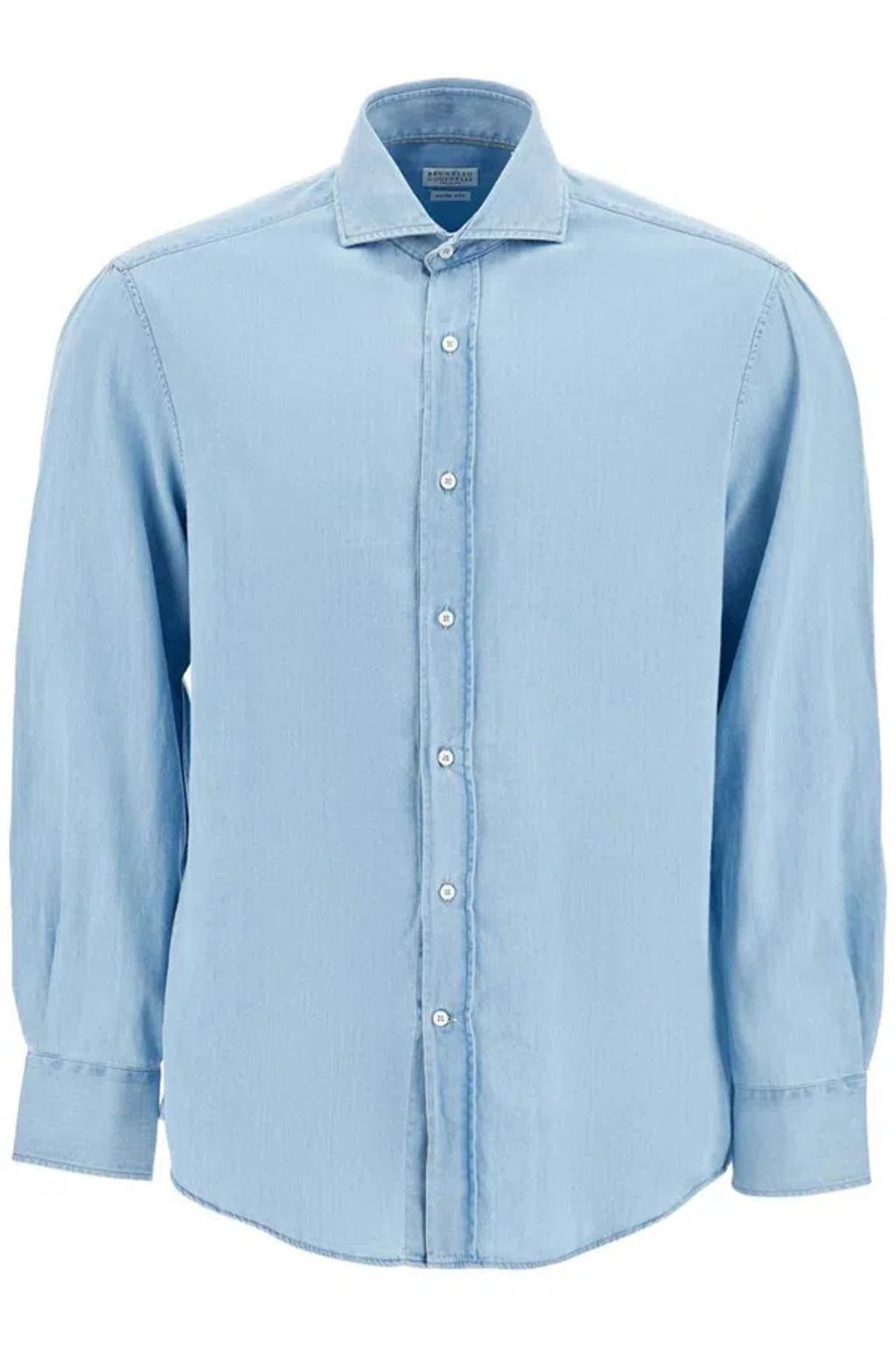 BRUNELLO CUCINELLI Chambray Shirt In Multicolor Product Image