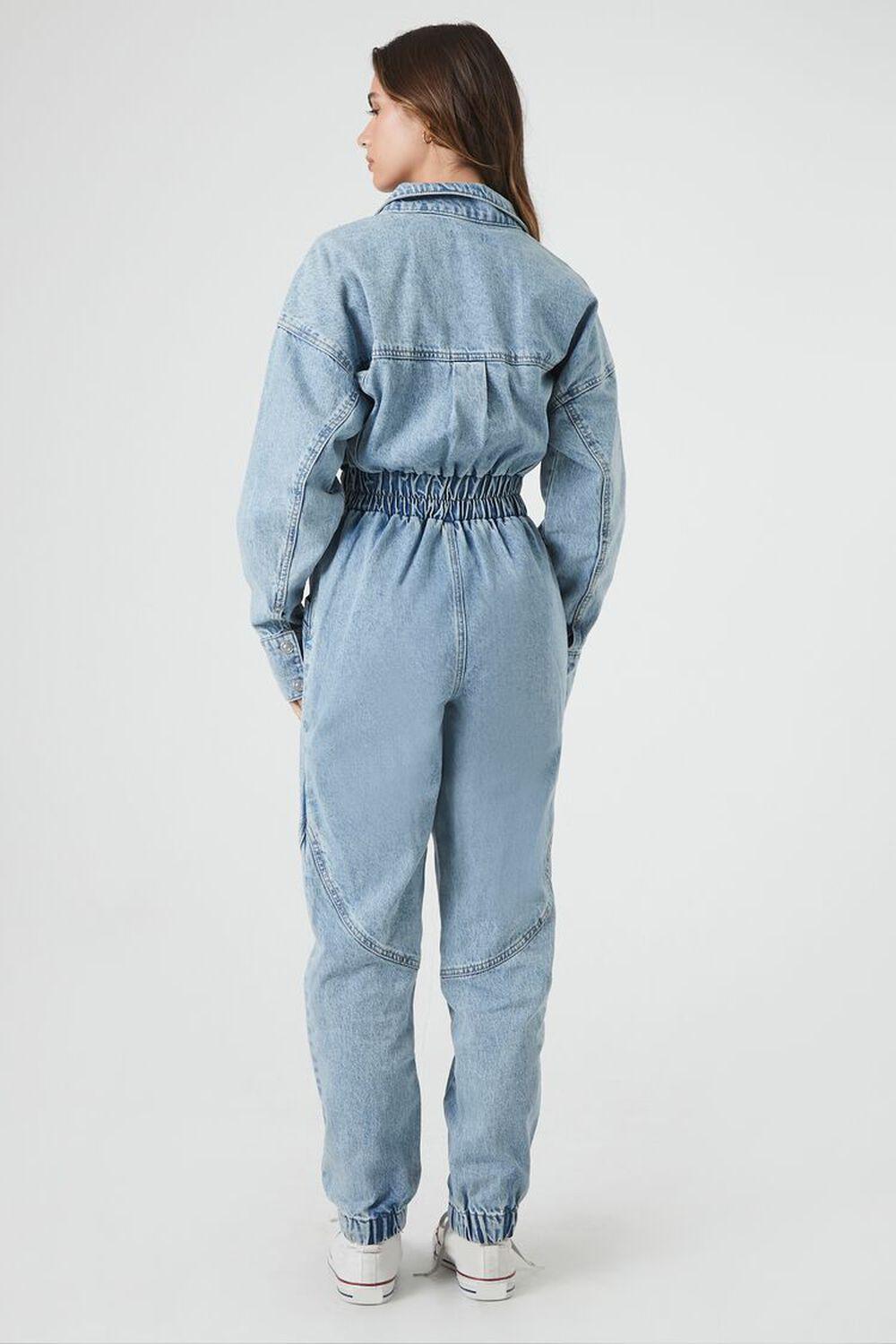 Denim Funnel-Neck Jumpsuit | Forever 21 Product Image