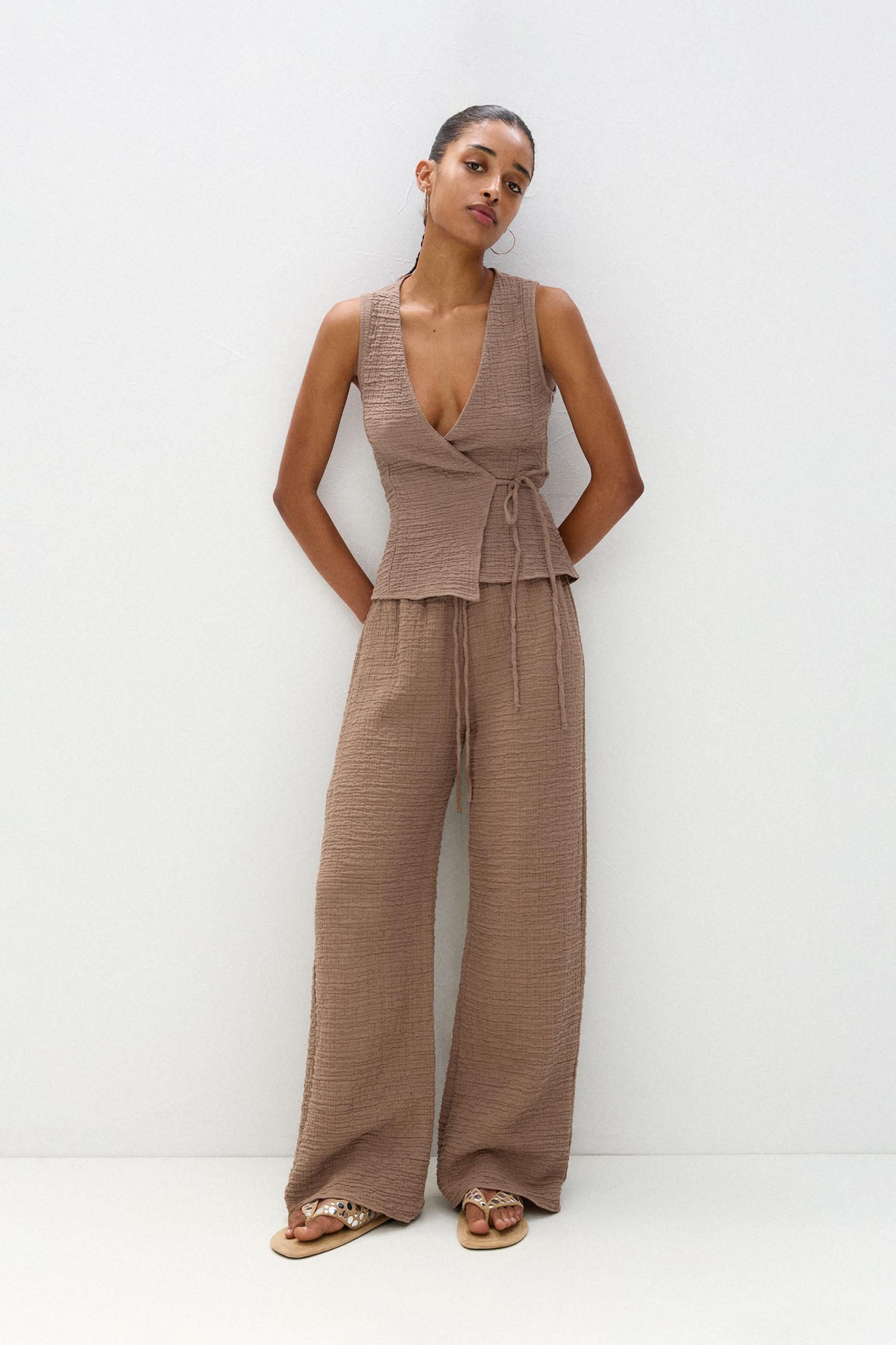 Rustic creased-effect top Product Image