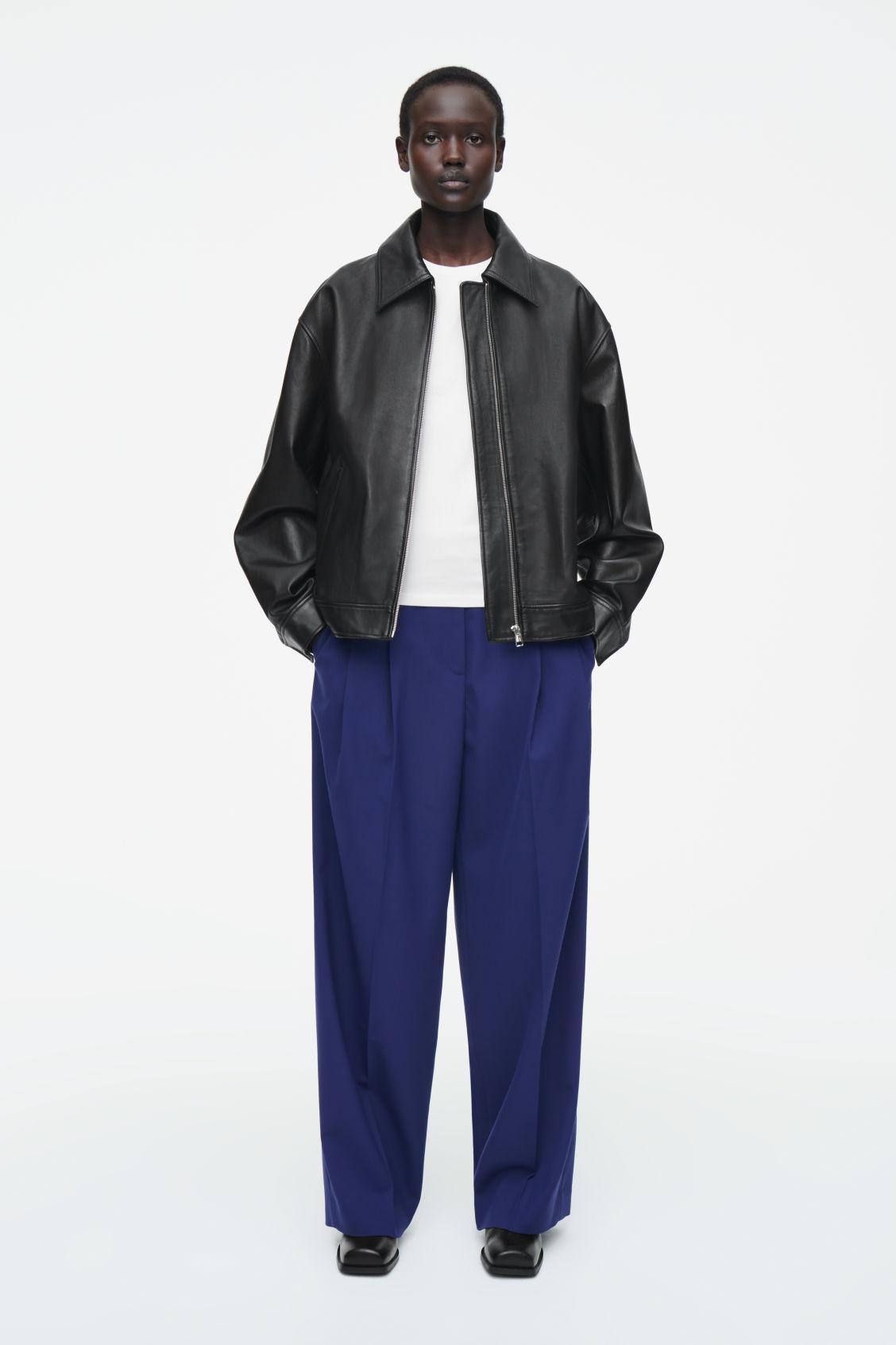 RELAXED TWILL WIDE-LEG PANTS Product Image