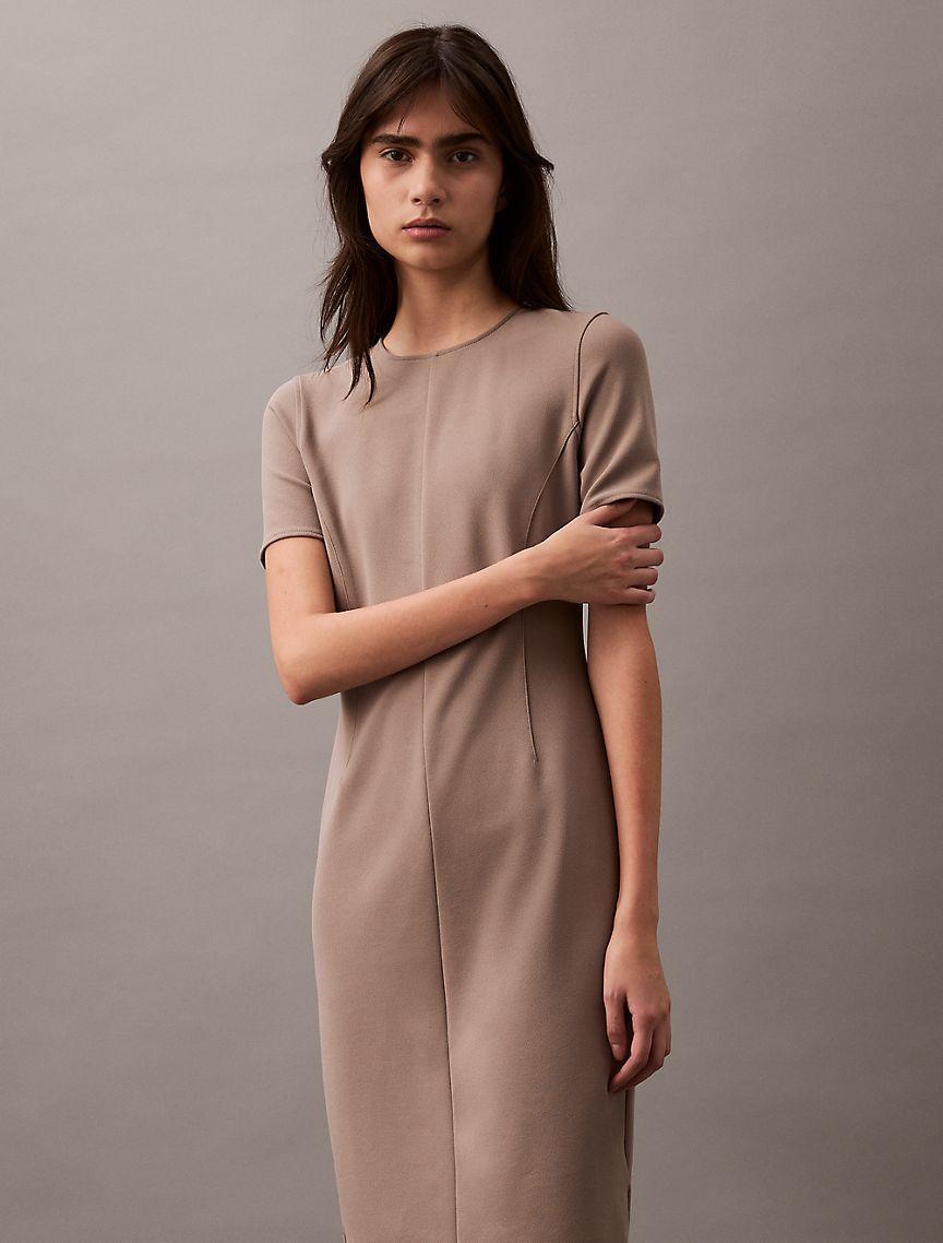Compact Stretch Crepe Shift Dress Product Image