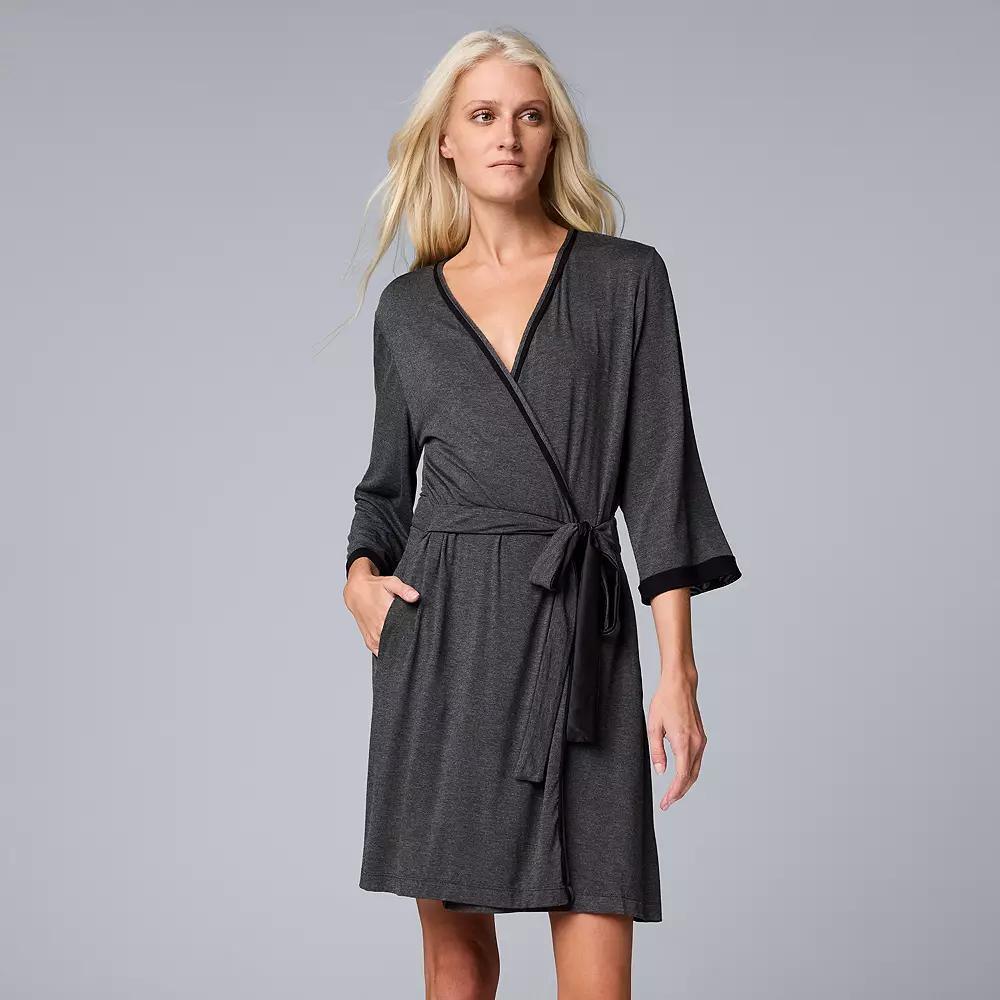 Women's Simply Vera Vera Wang Basic Luxury Wrap Robe,  Product Image