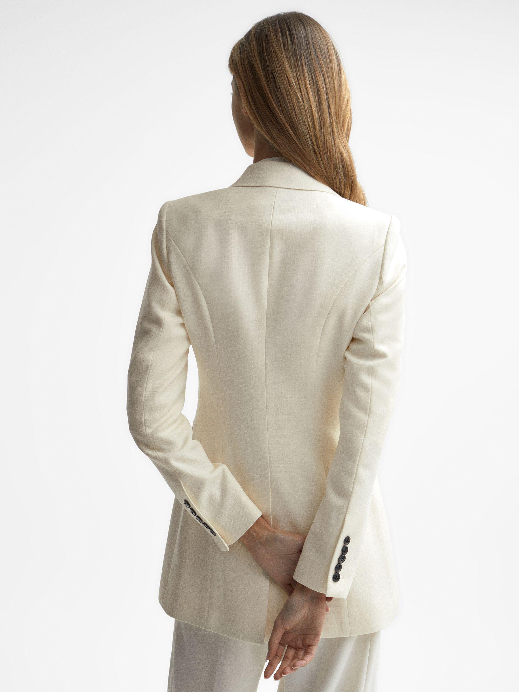 Single Breasted Blazer in White Product Image